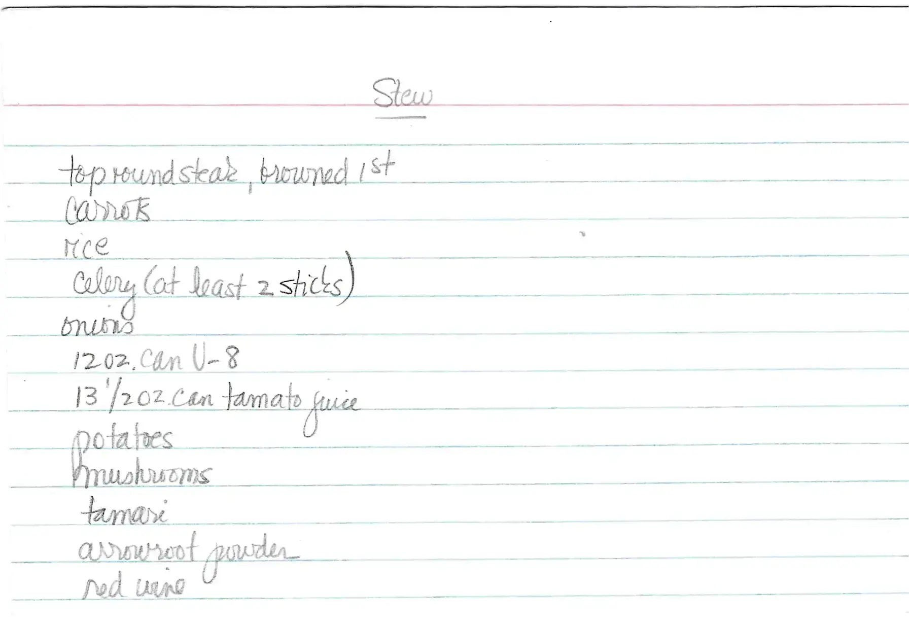 Original Handwritten Card