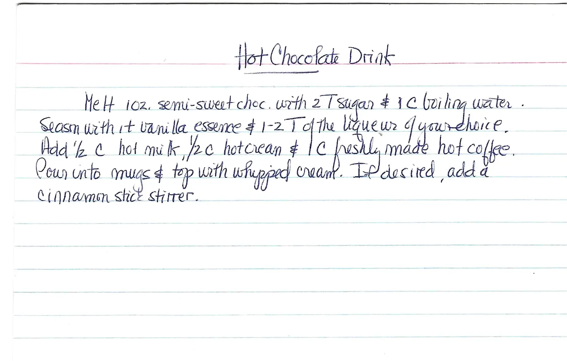 Original Handwritten Card