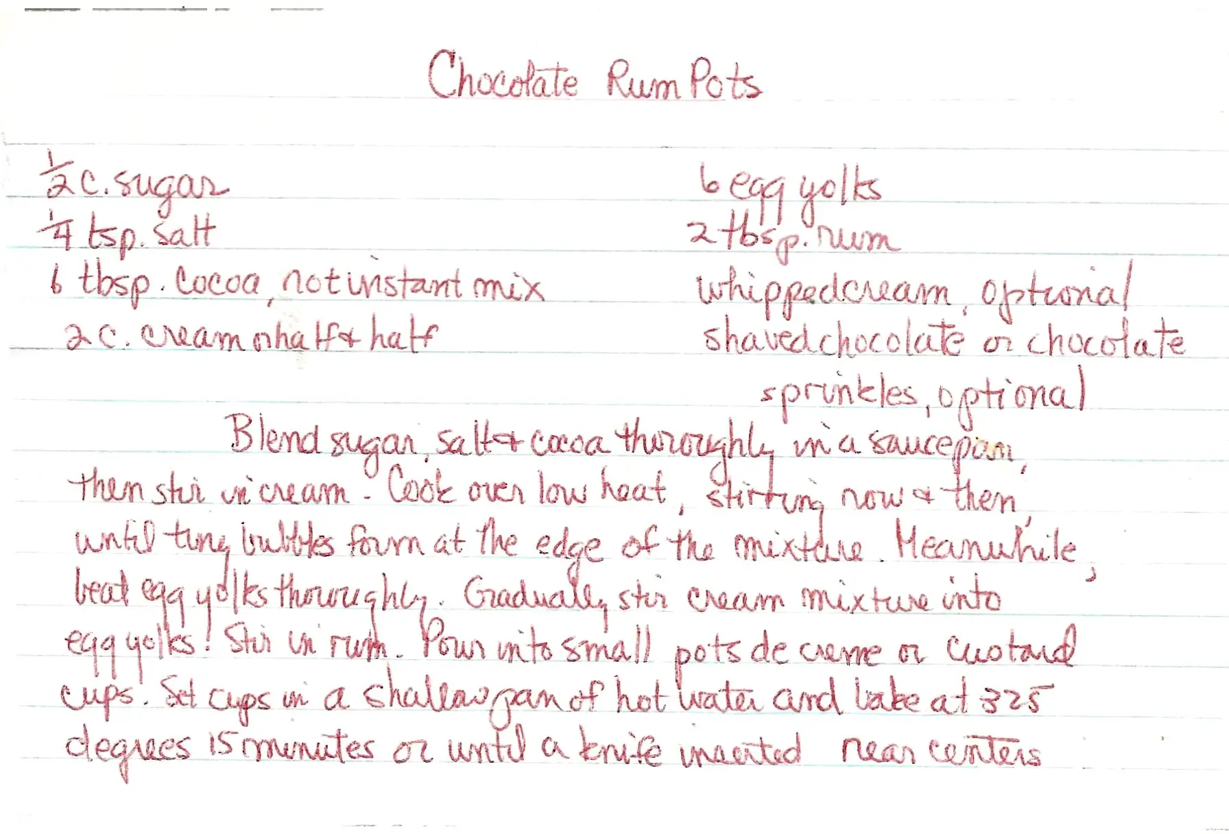 Original Handwritten Card