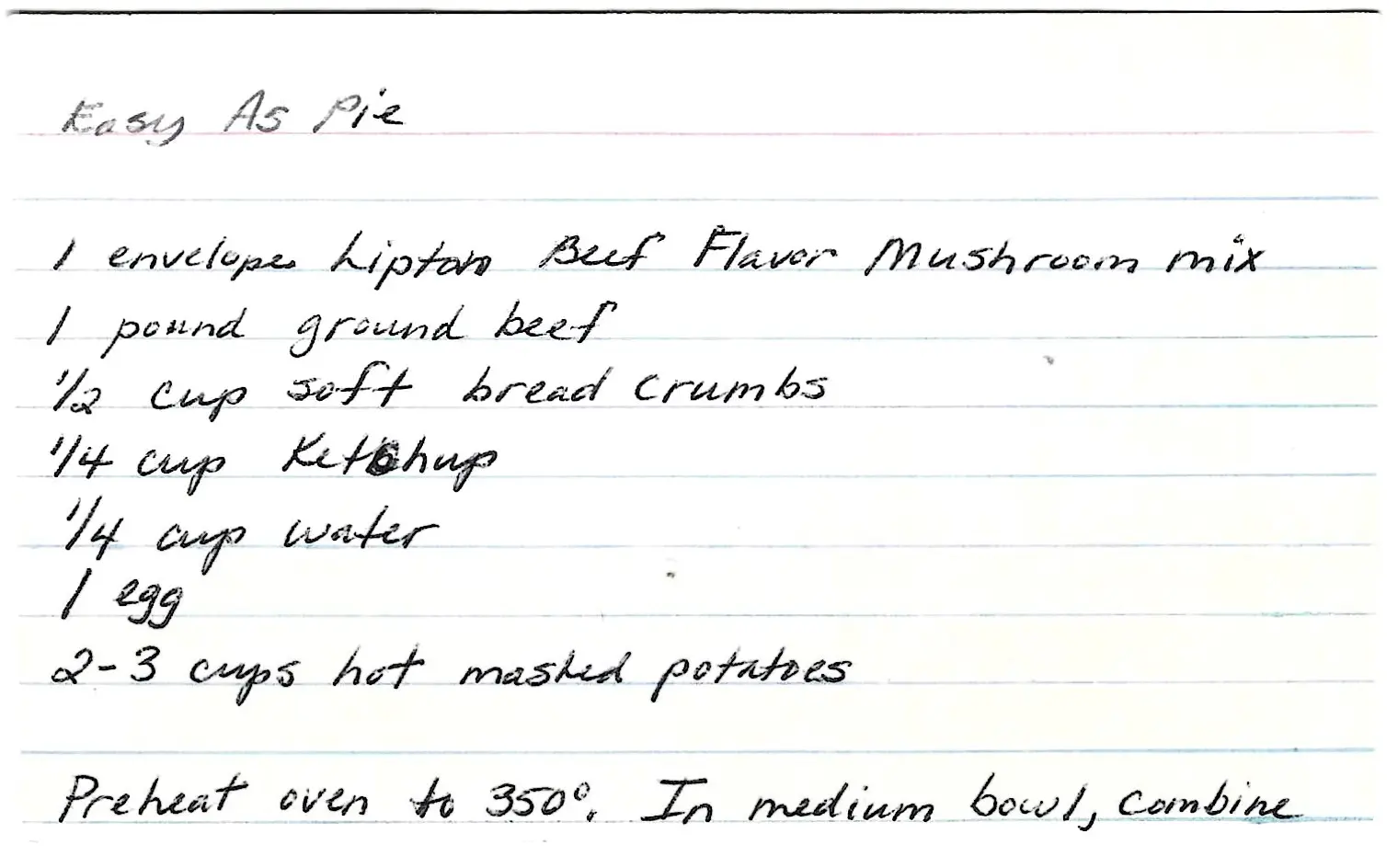 Original Handwritten Card