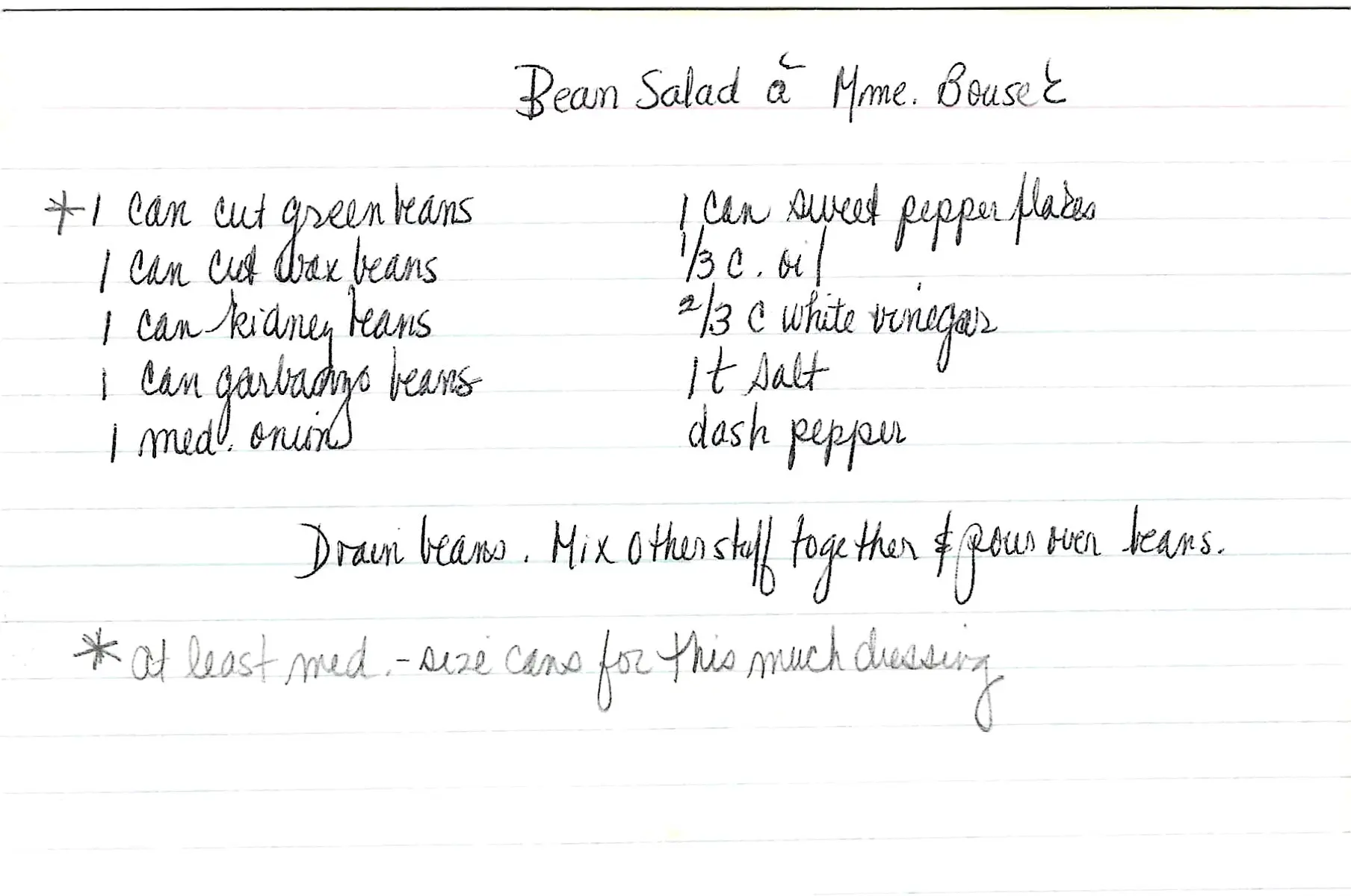 Original Handwritten Card