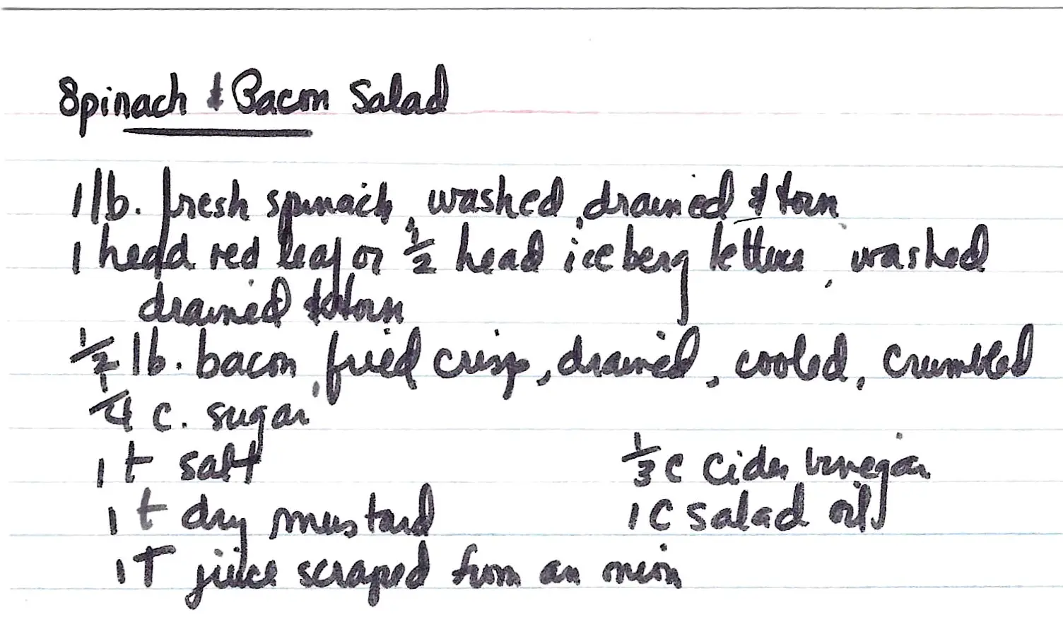 Original Handwritten Card