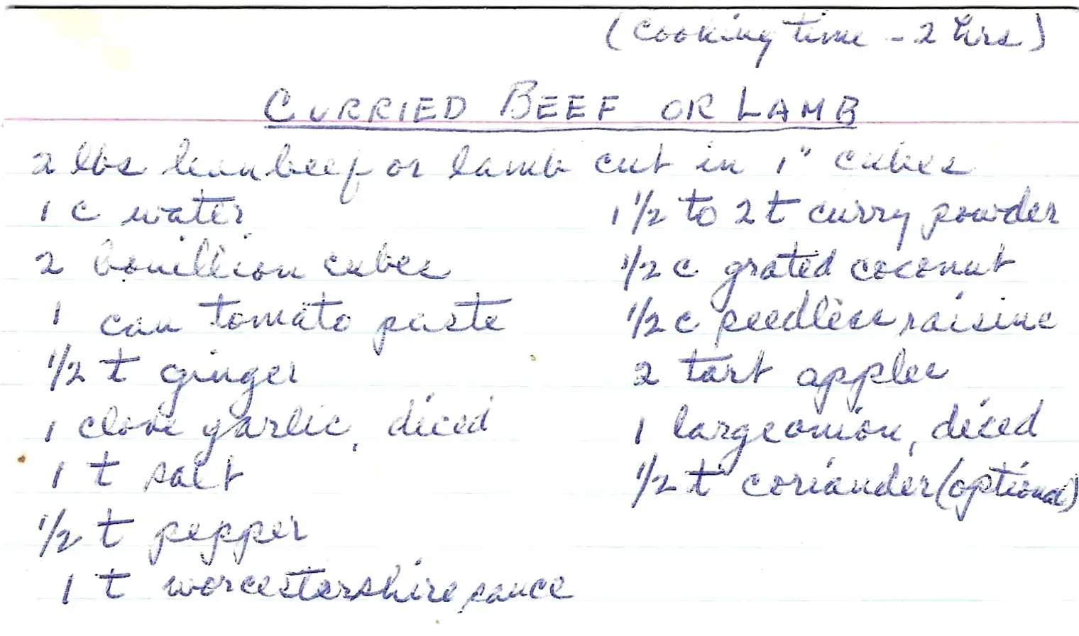 Original Handwritten Card