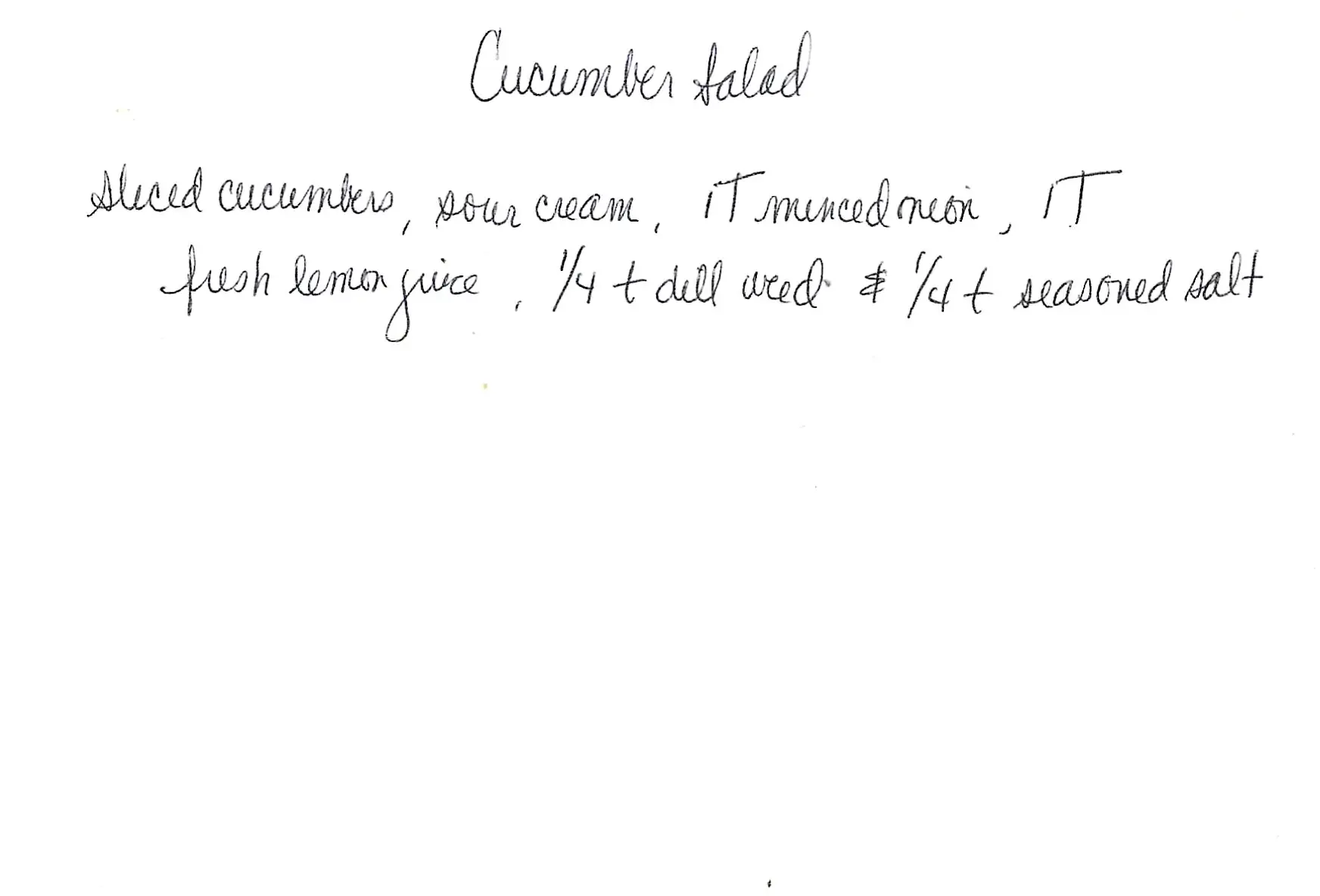 Original Handwritten Card