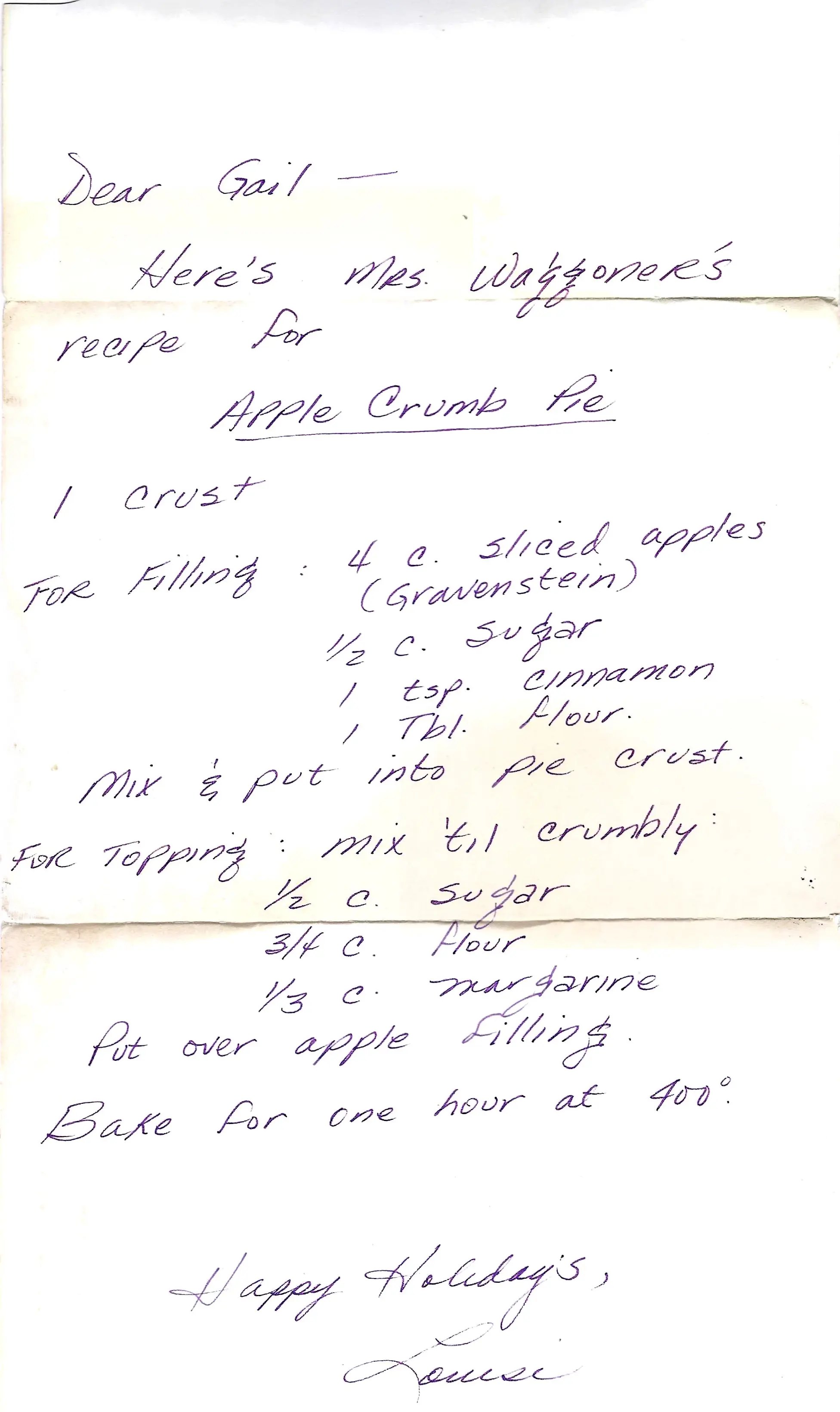 Original Handwritten Card