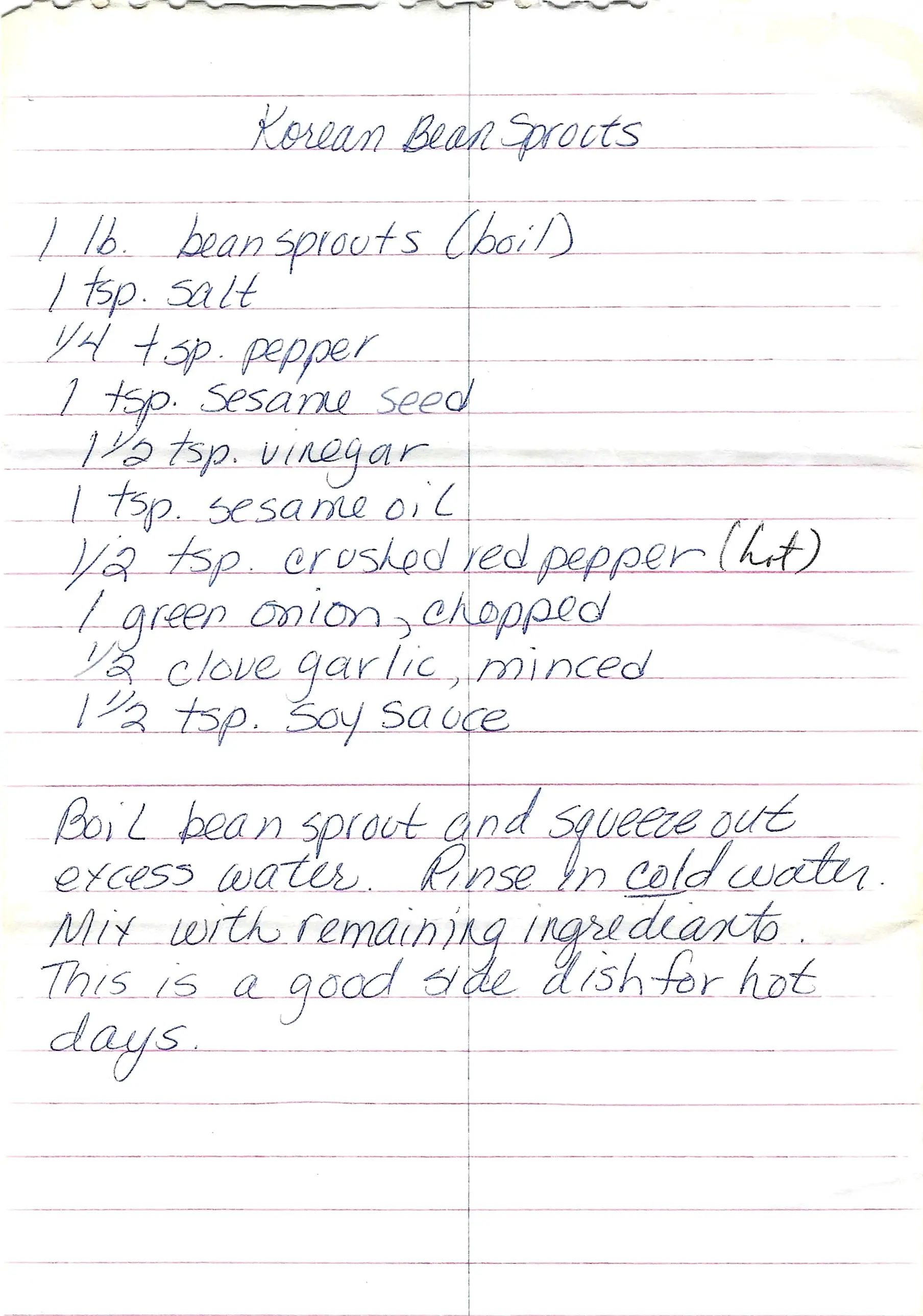 Original Handwritten Card