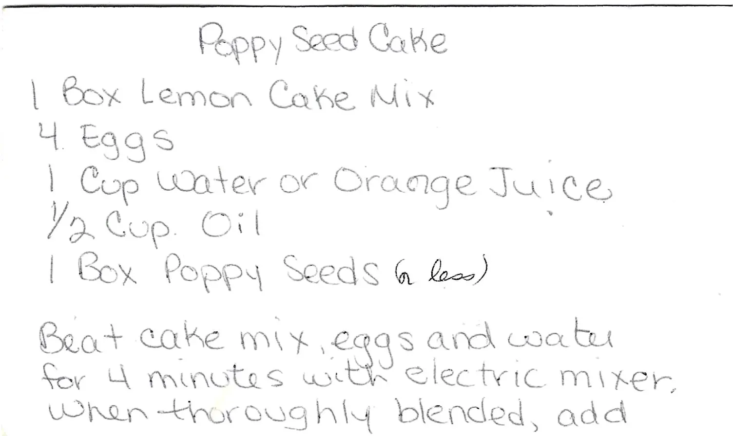 Original Handwritten Card