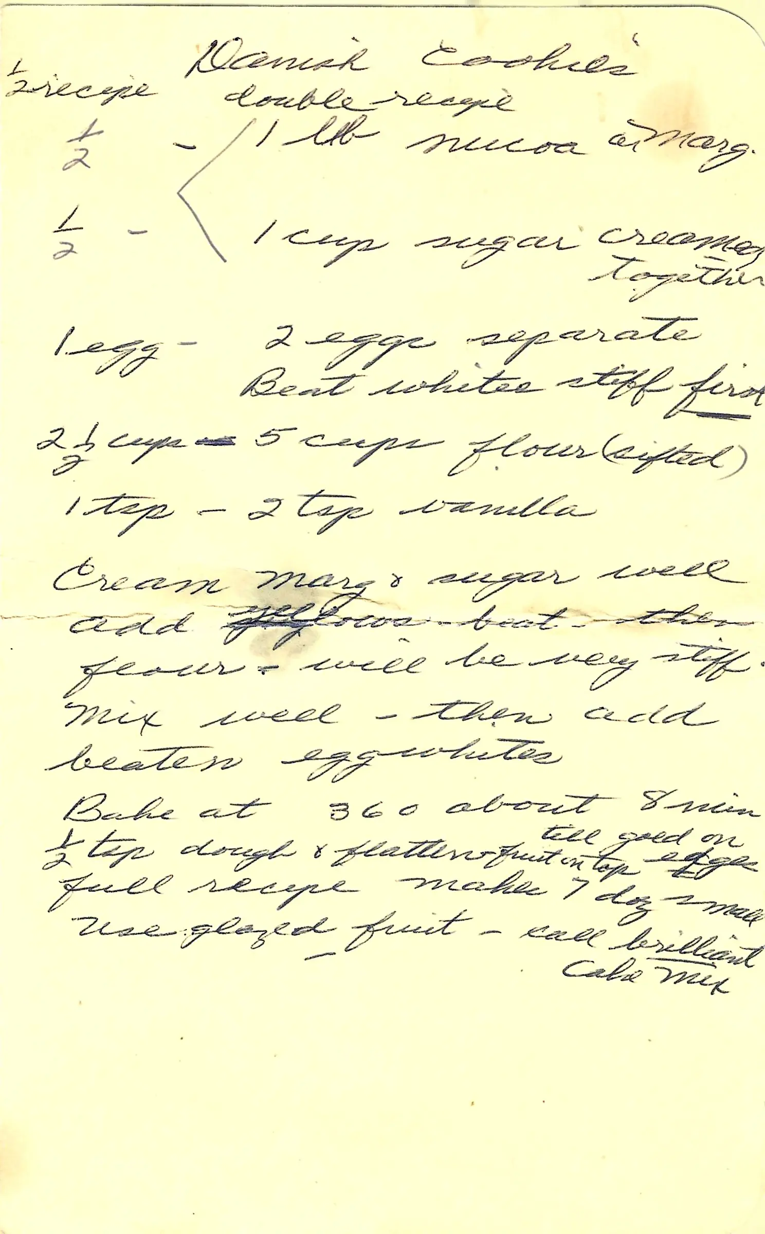 Original Handwritten Card