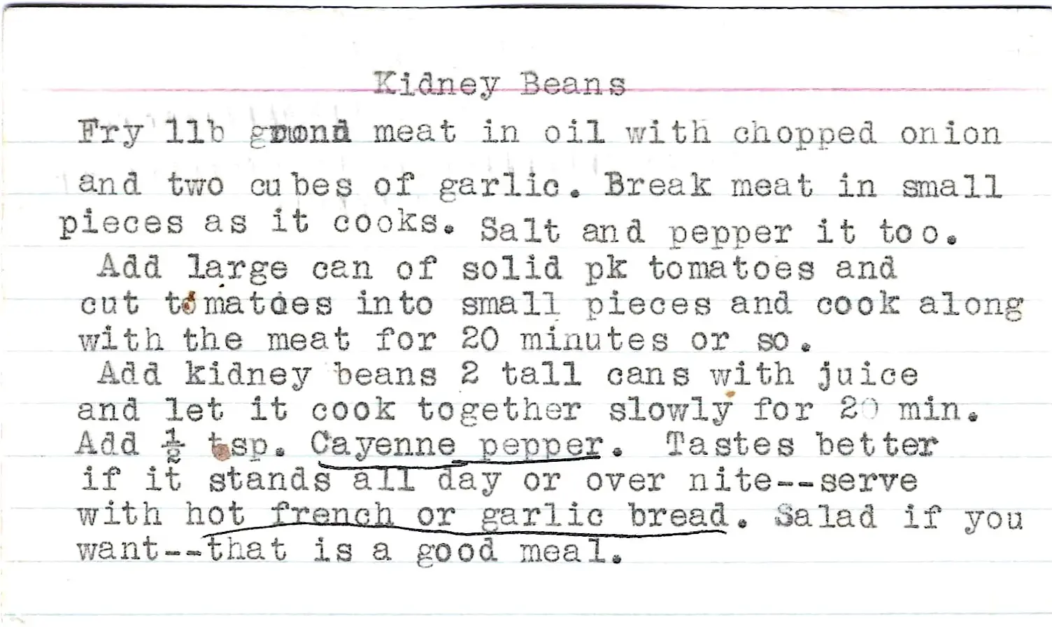 Original Handwritten Card