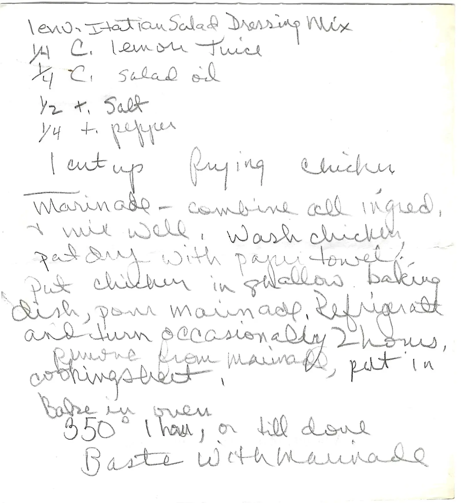 Original Handwritten Card