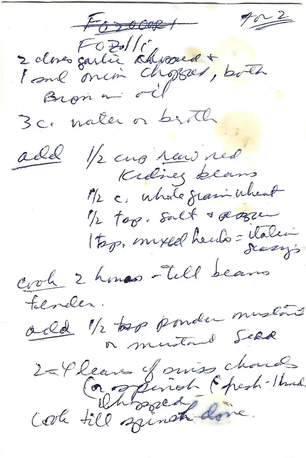 Original Handwritten Card