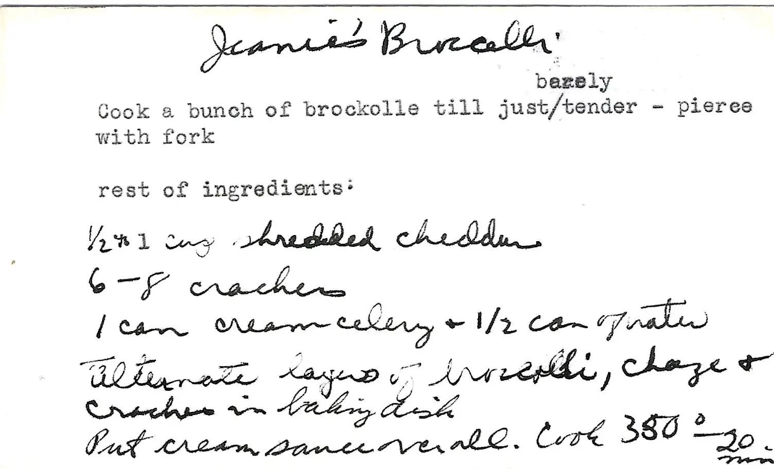 Original Handwritten Card