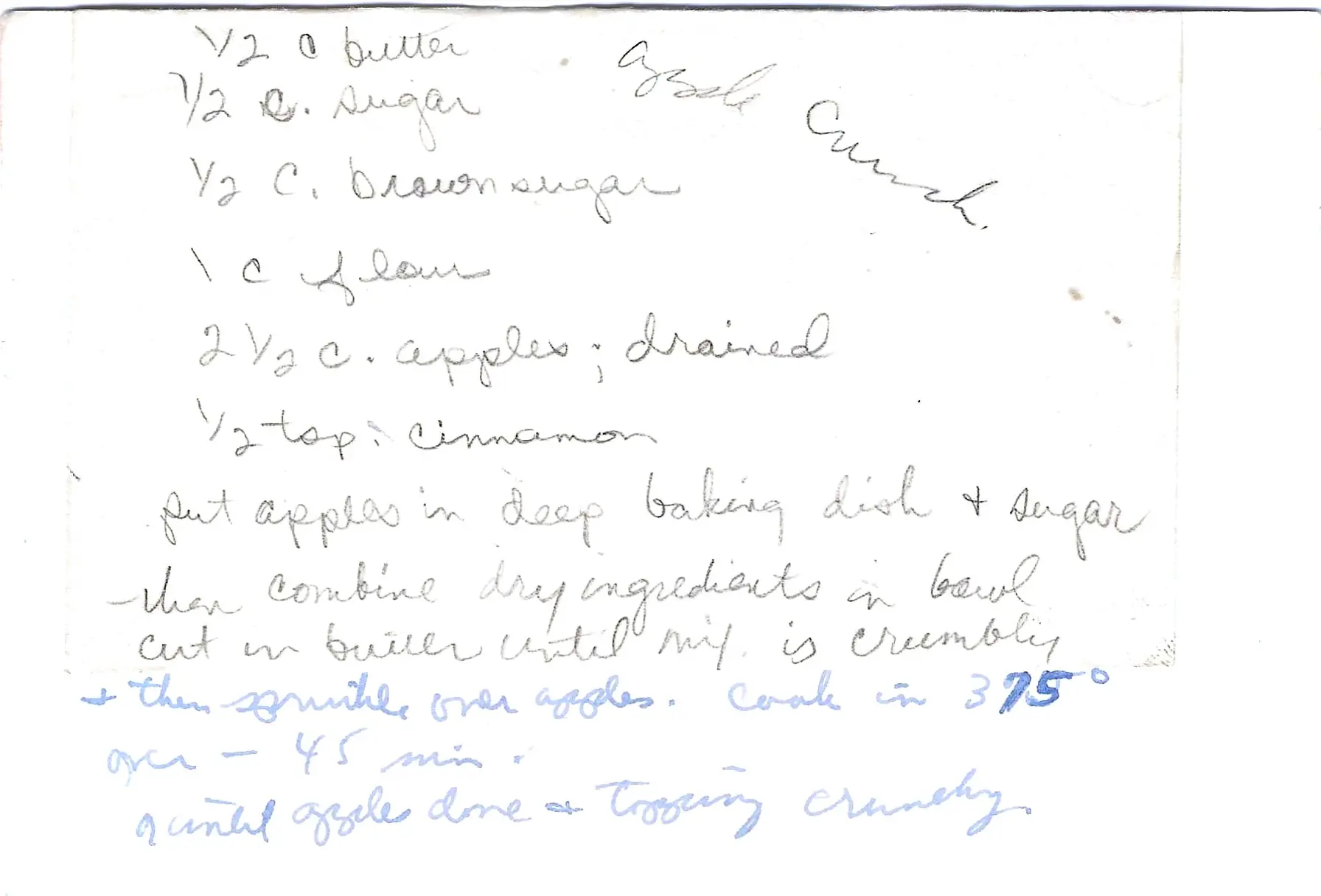 Original Handwritten Card