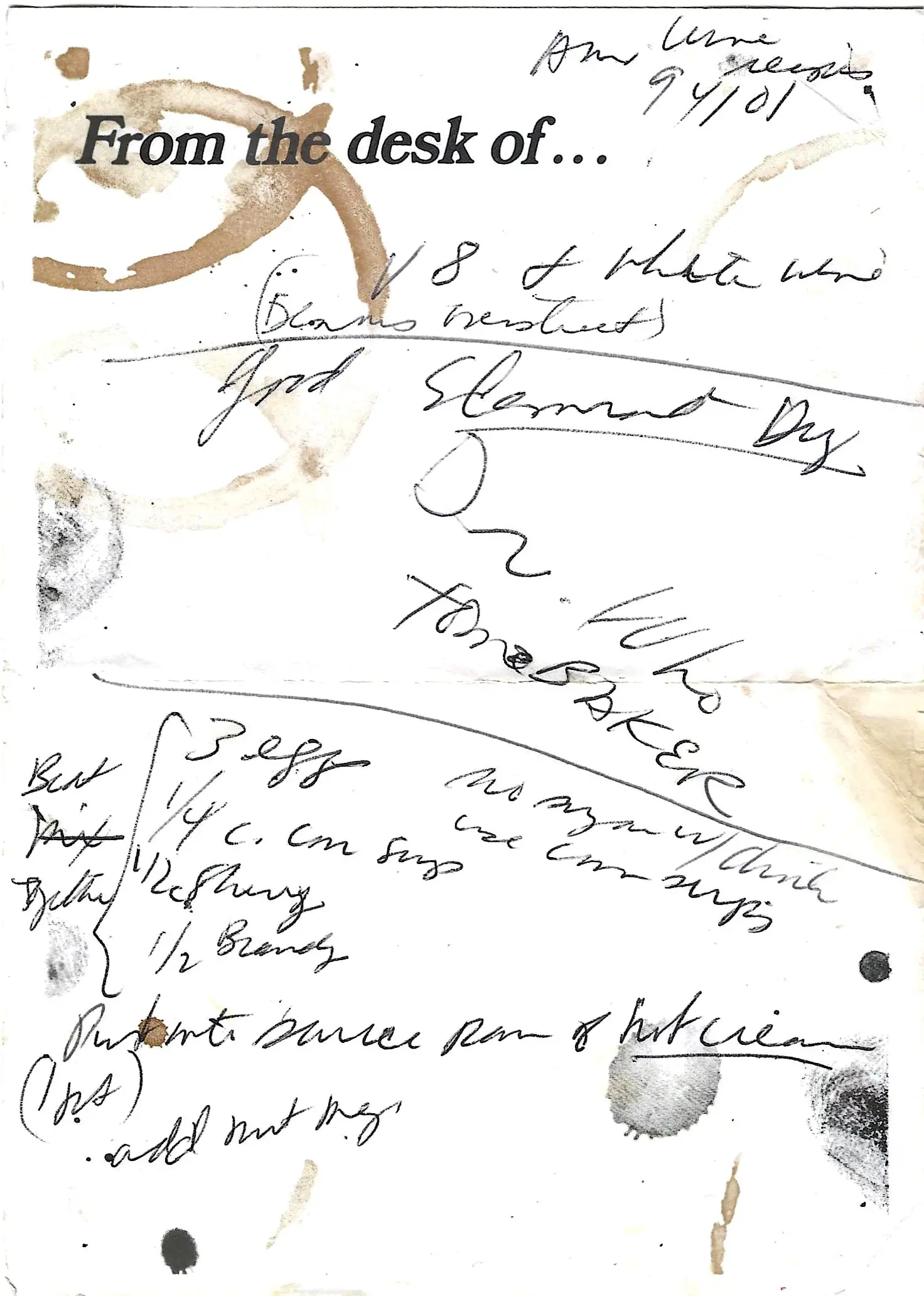 Original Handwritten Card