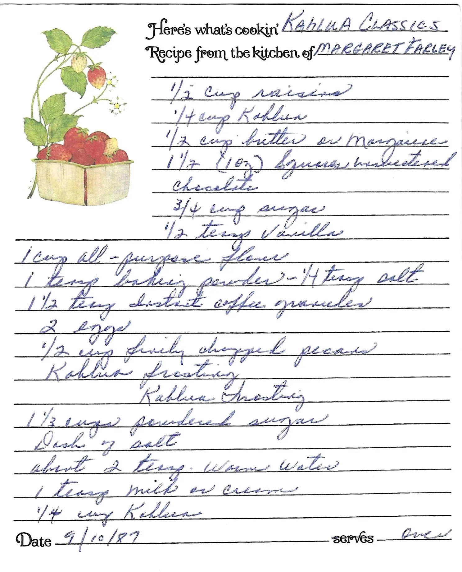 Original Handwritten Card