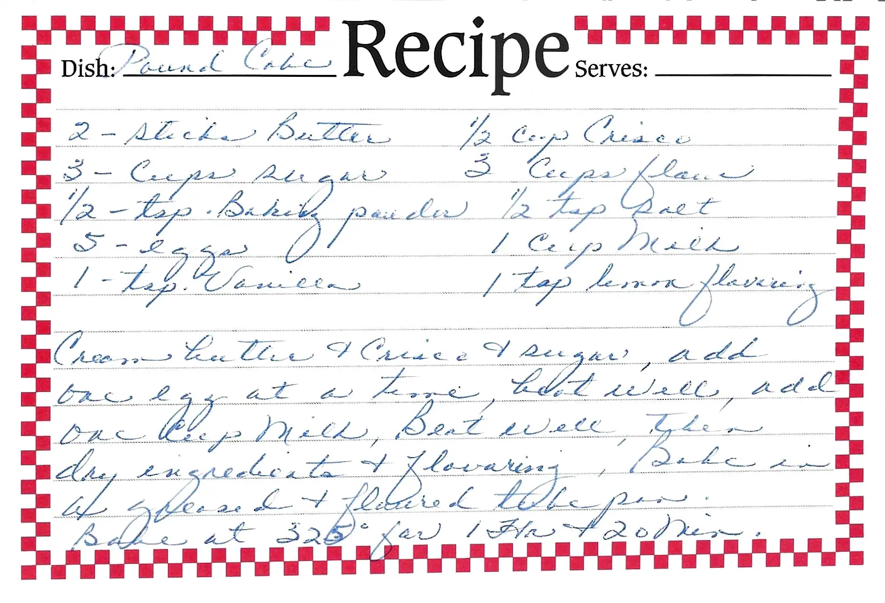 Original Handwritten Card