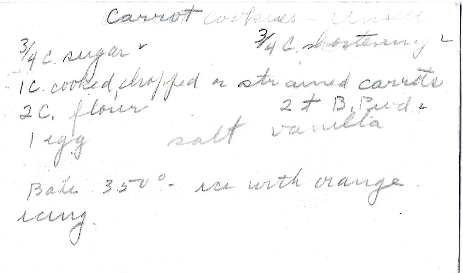 Original Handwritten Card