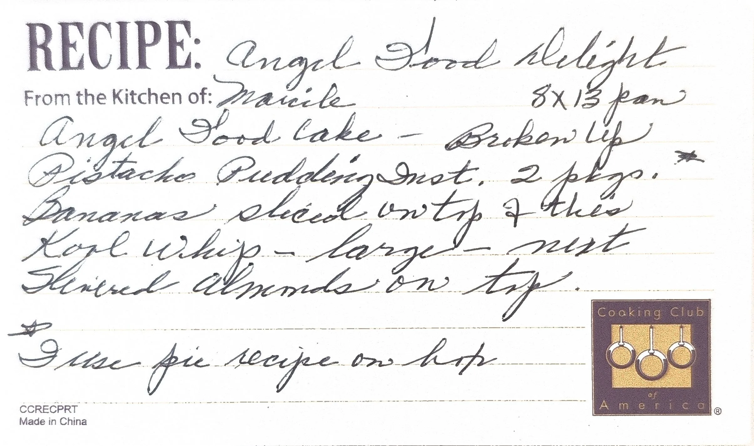 Original Handwritten Card