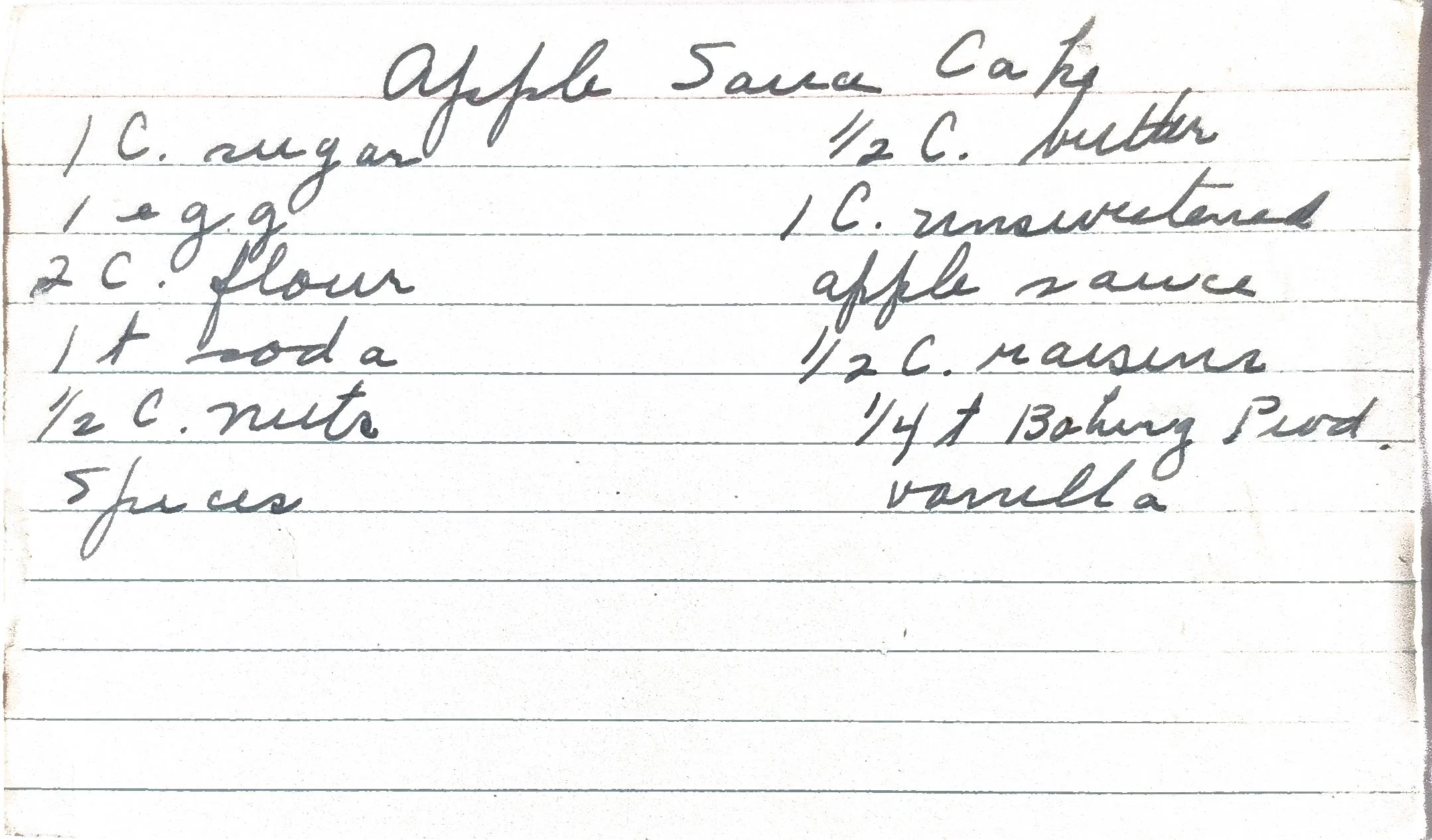 Original Handwritten Card