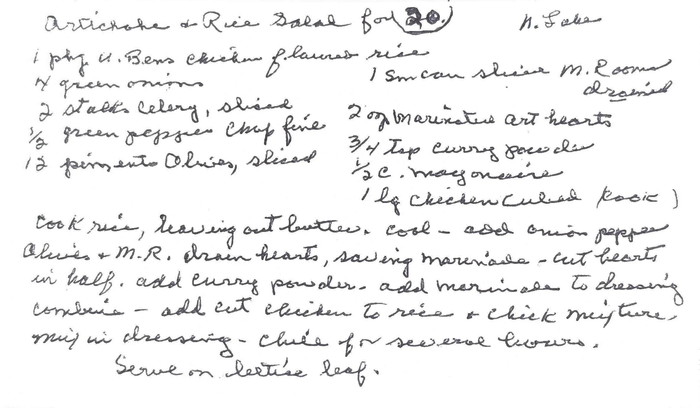 Original Handwritten Card