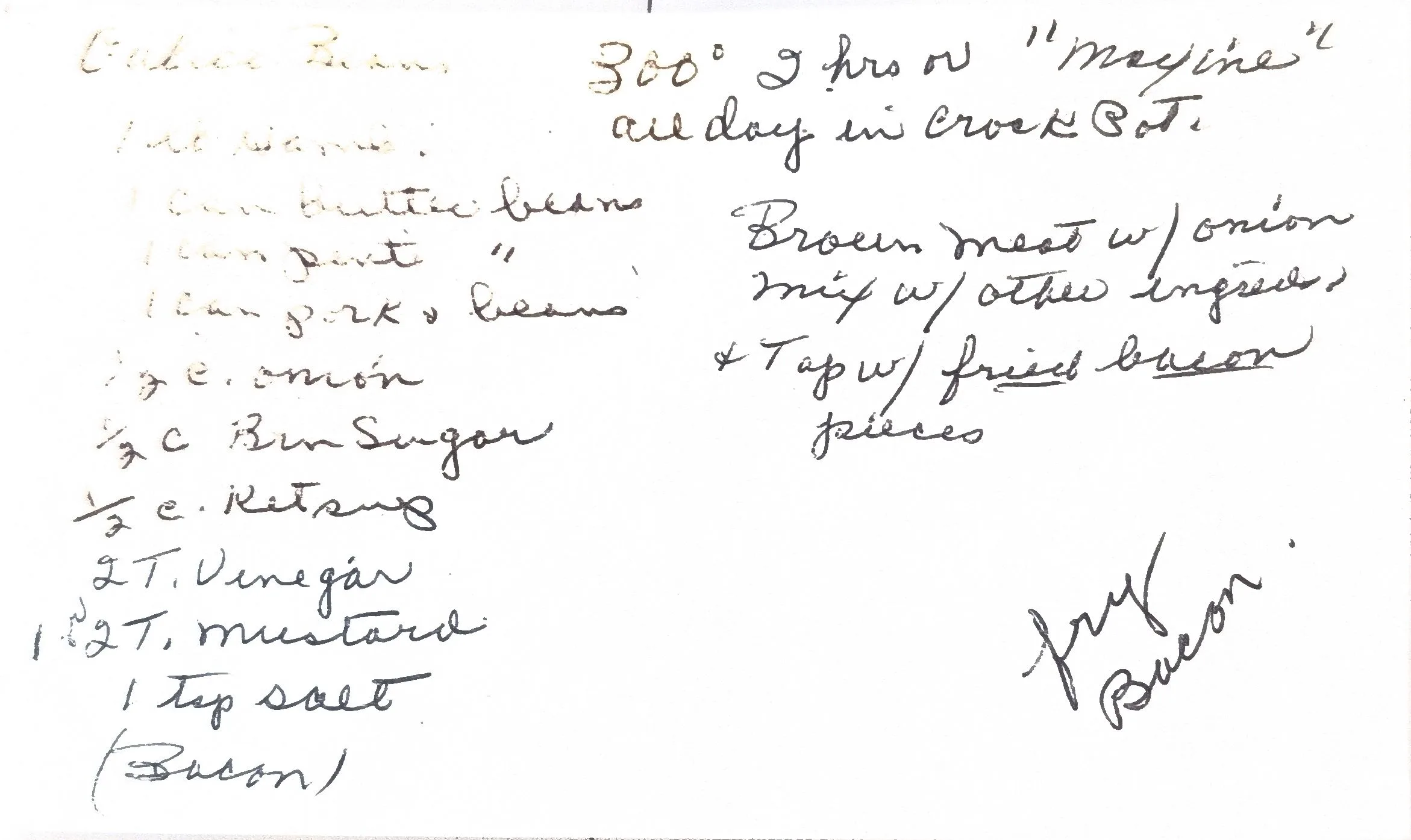 Original Handwritten Card