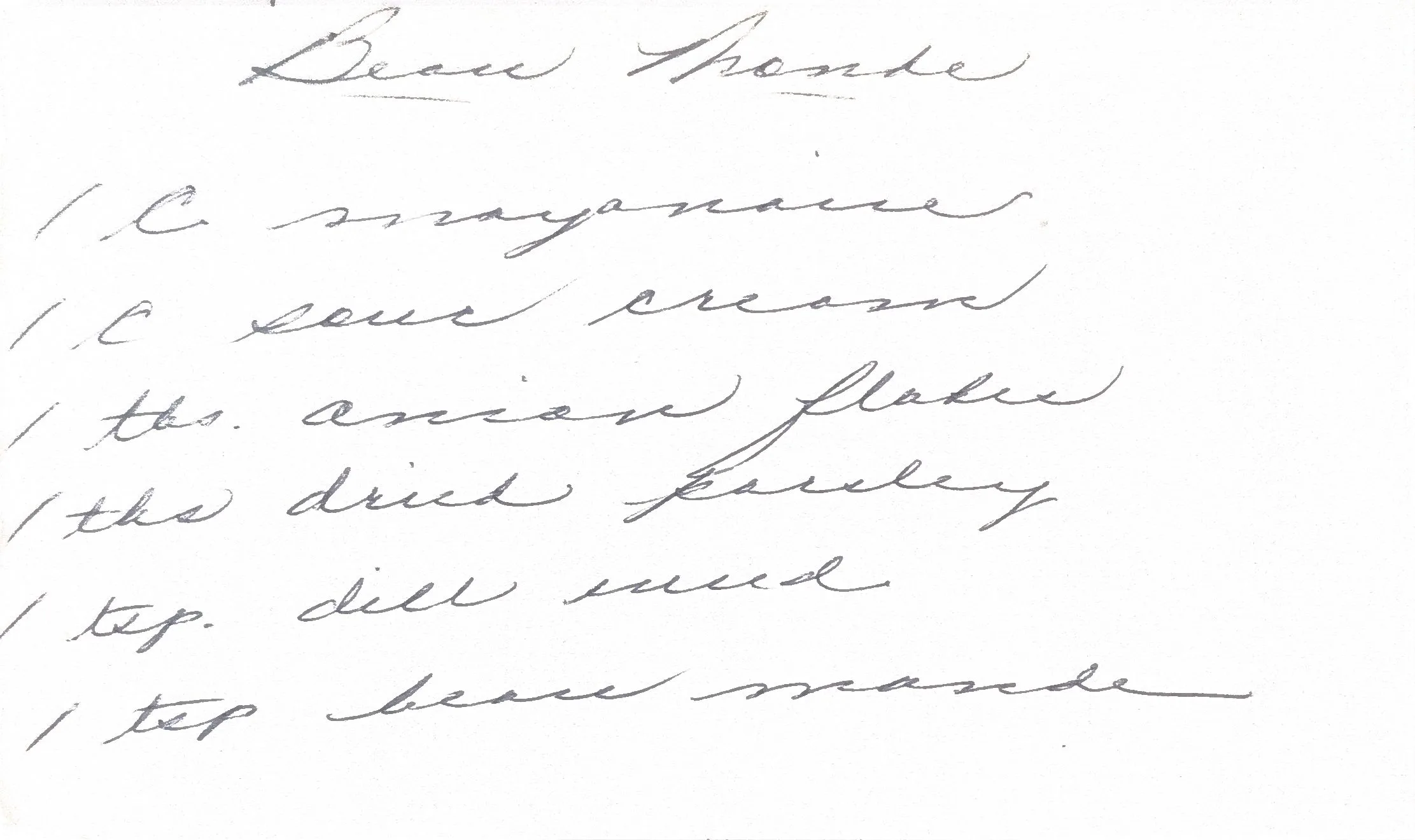 Original Handwritten Card