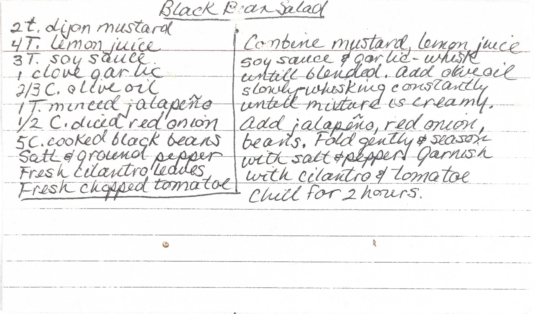 Original Handwritten Card