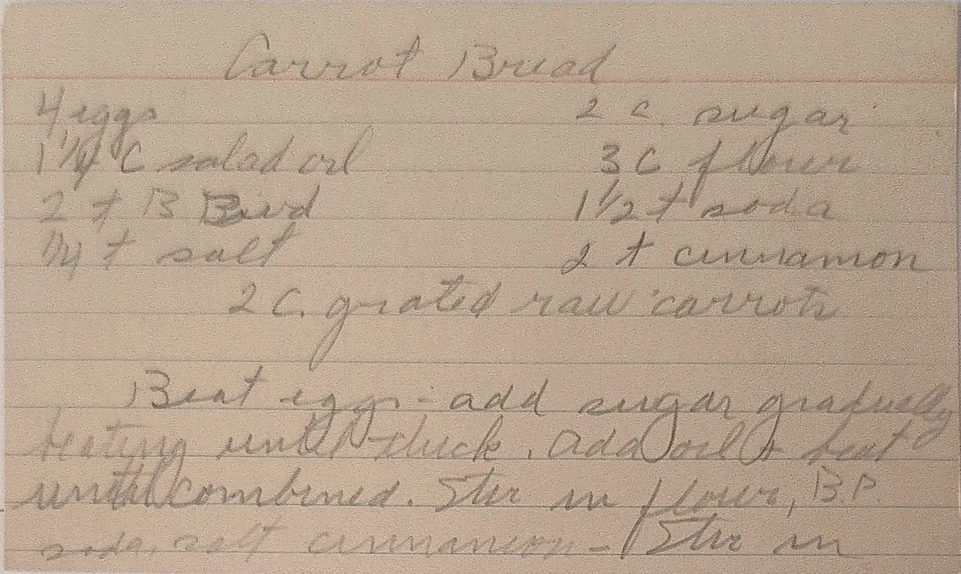 Original Handwritten Card