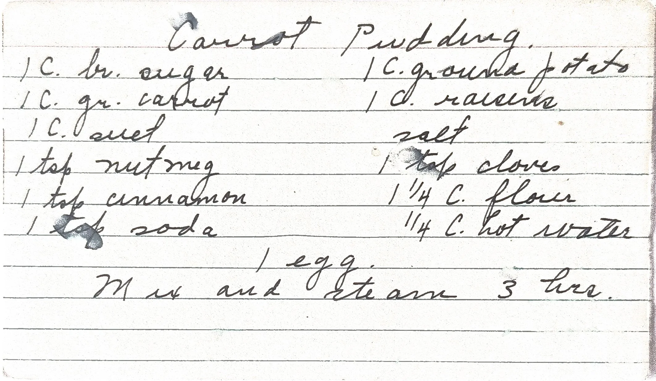 Original Handwritten Card