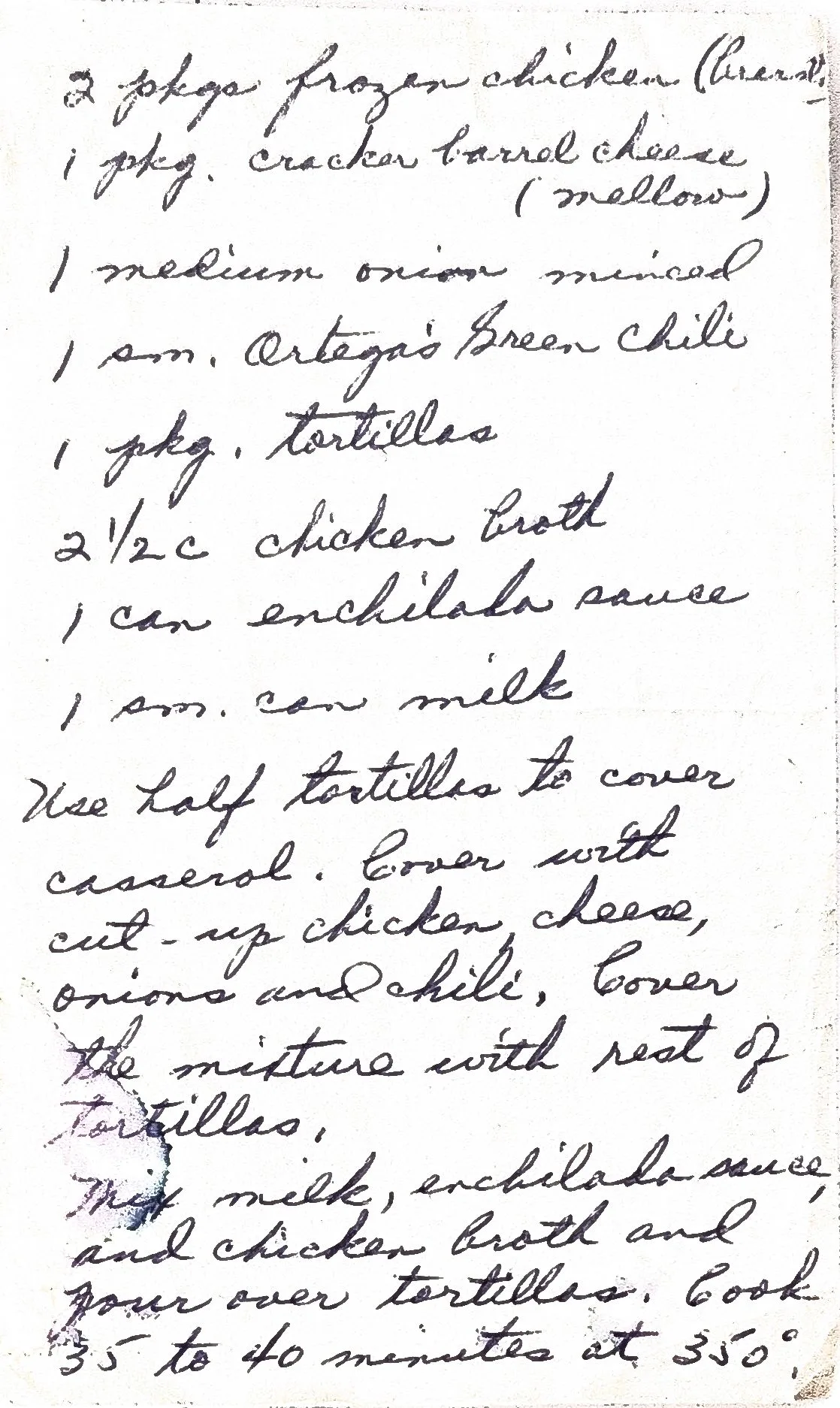 Original Handwritten Card