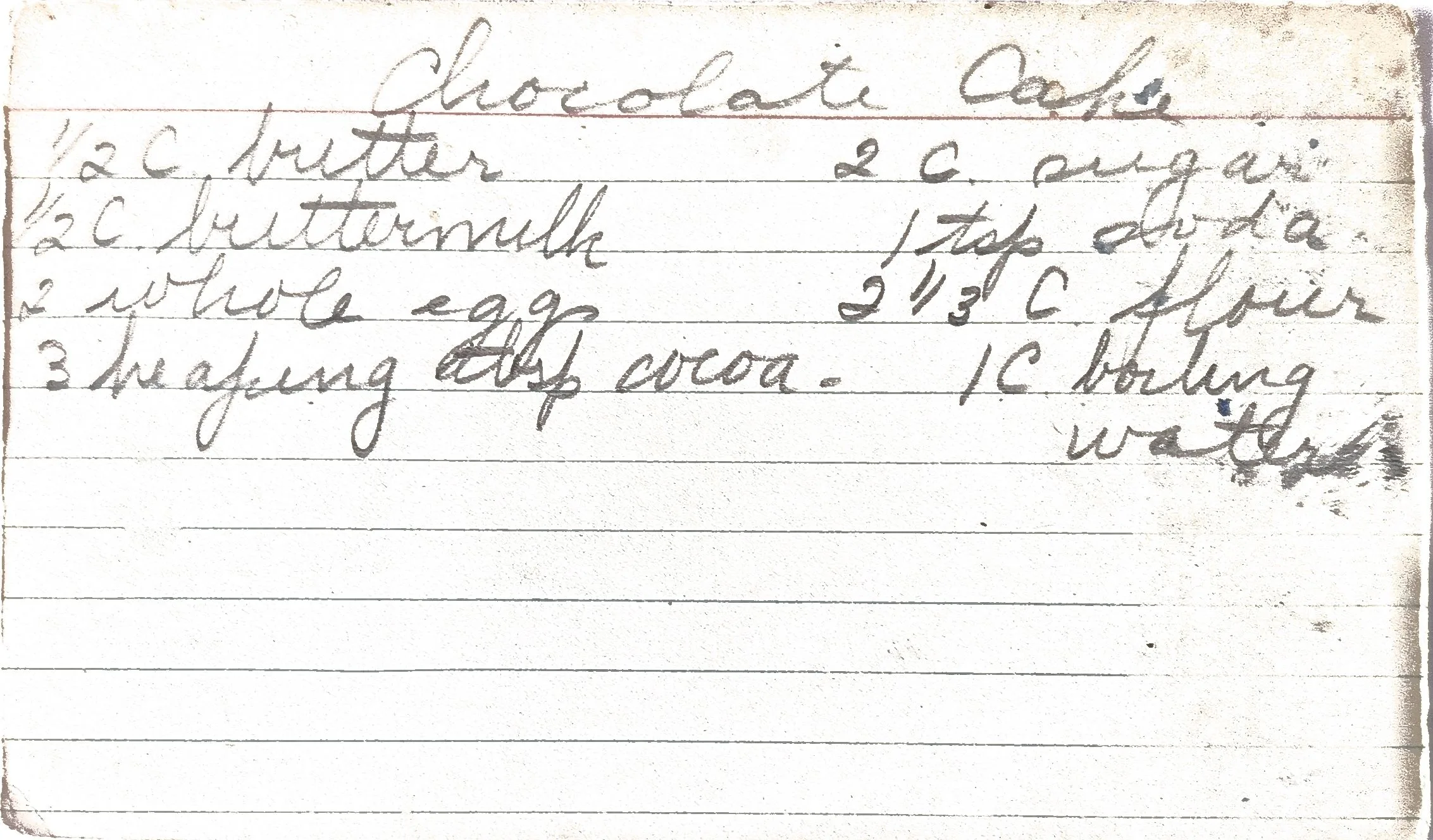 Original Handwritten Card