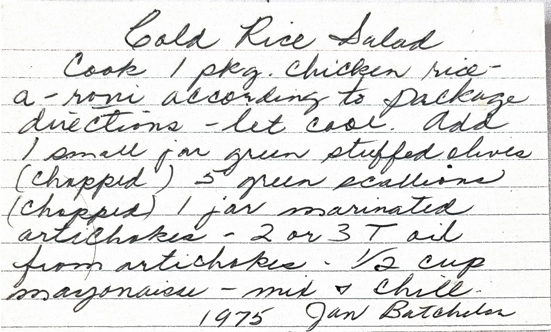 Original Handwritten Card