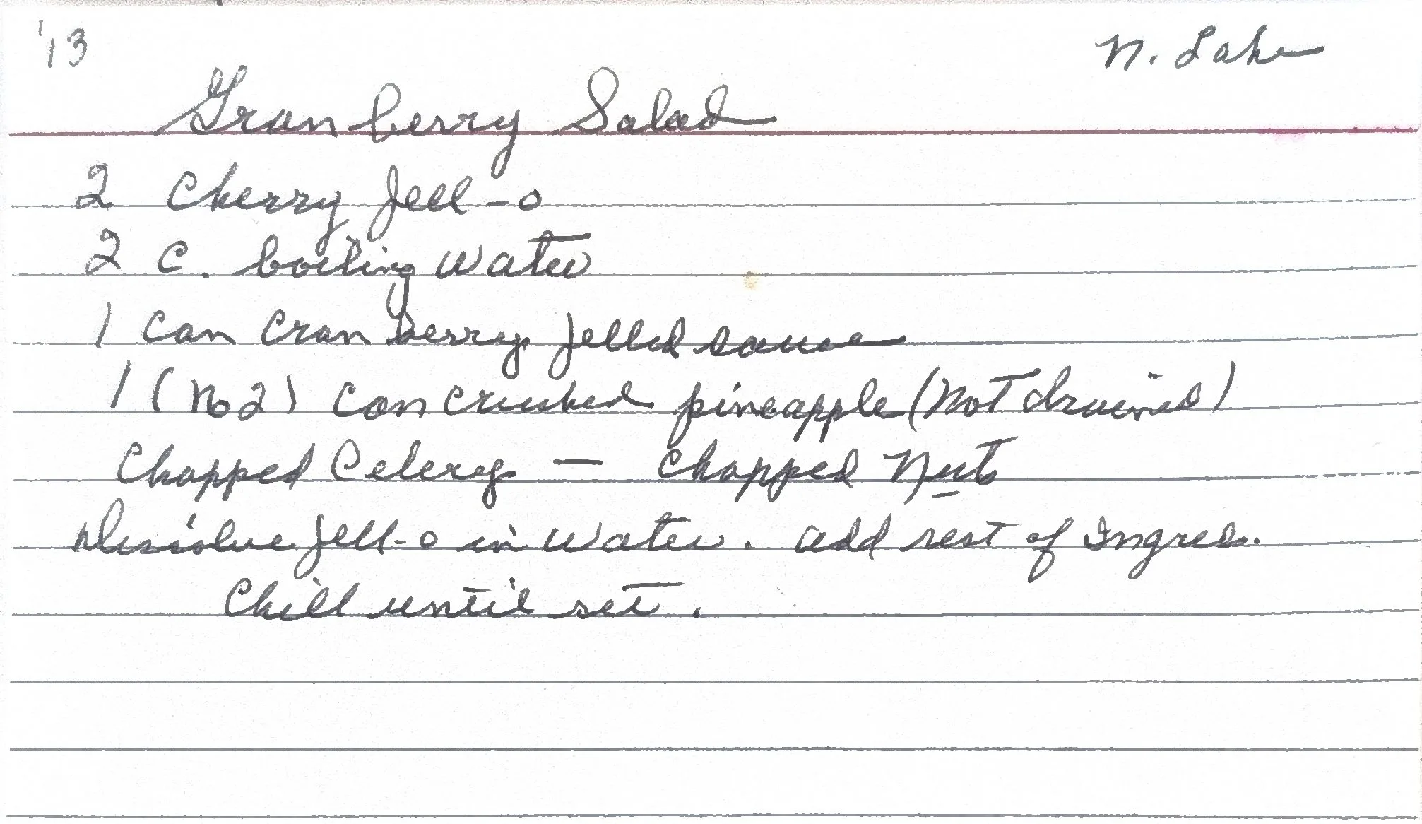 Original Handwritten Card