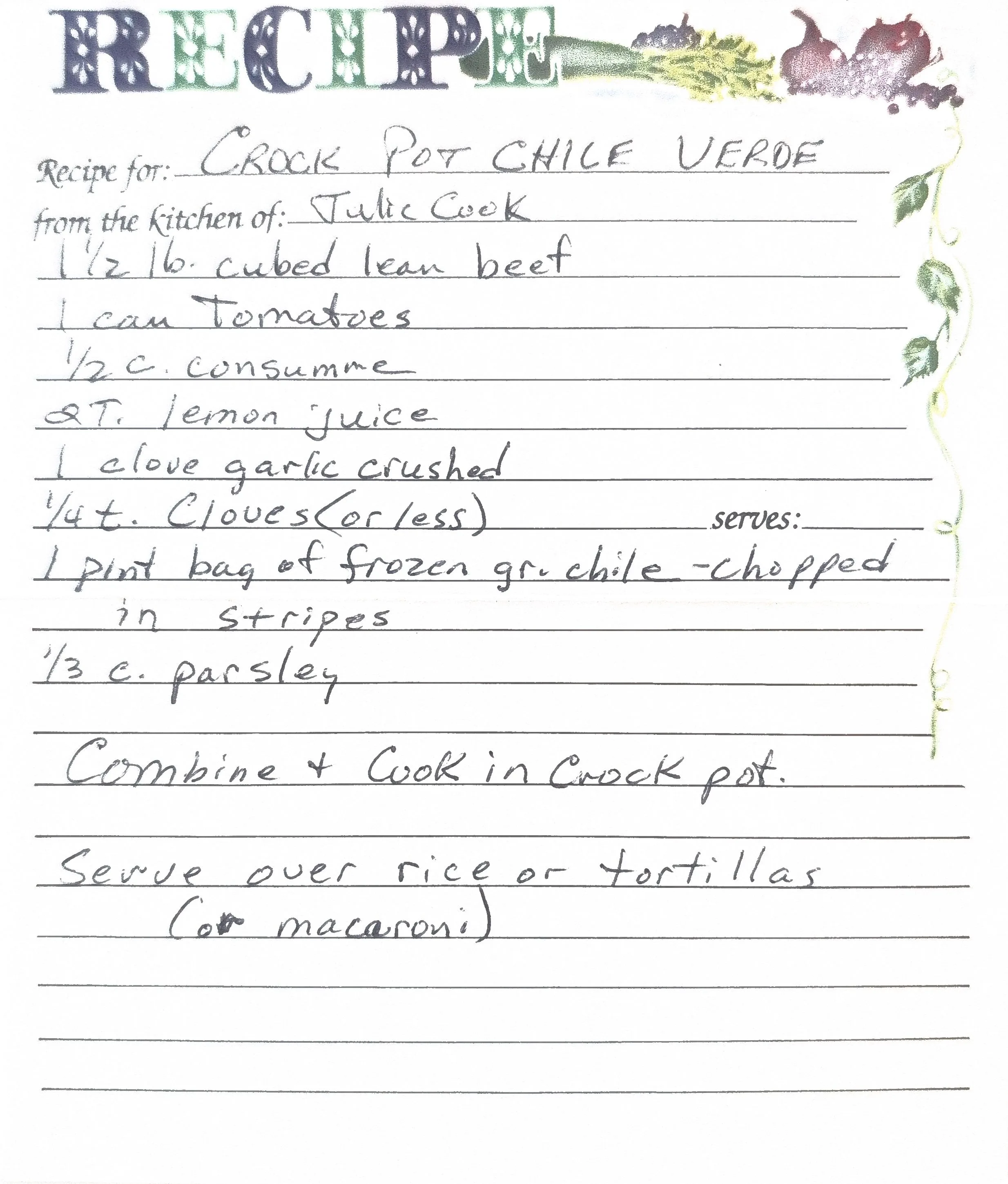 Original Handwritten Card