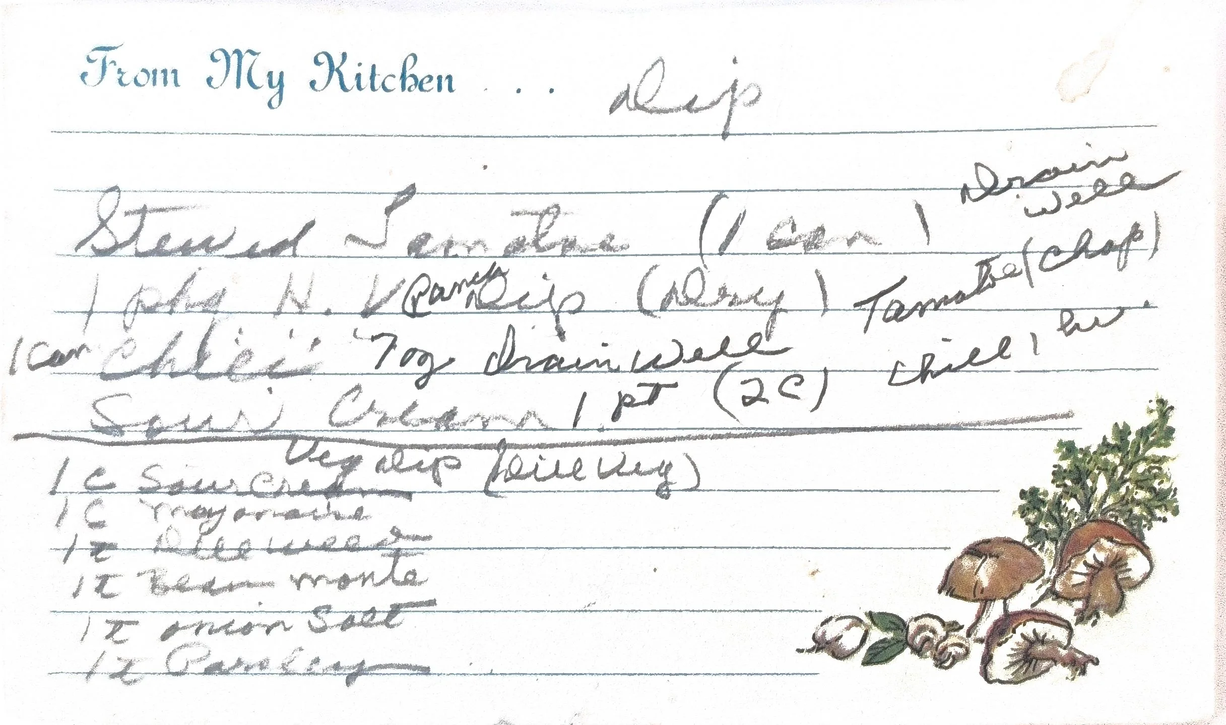 Original Handwritten Card