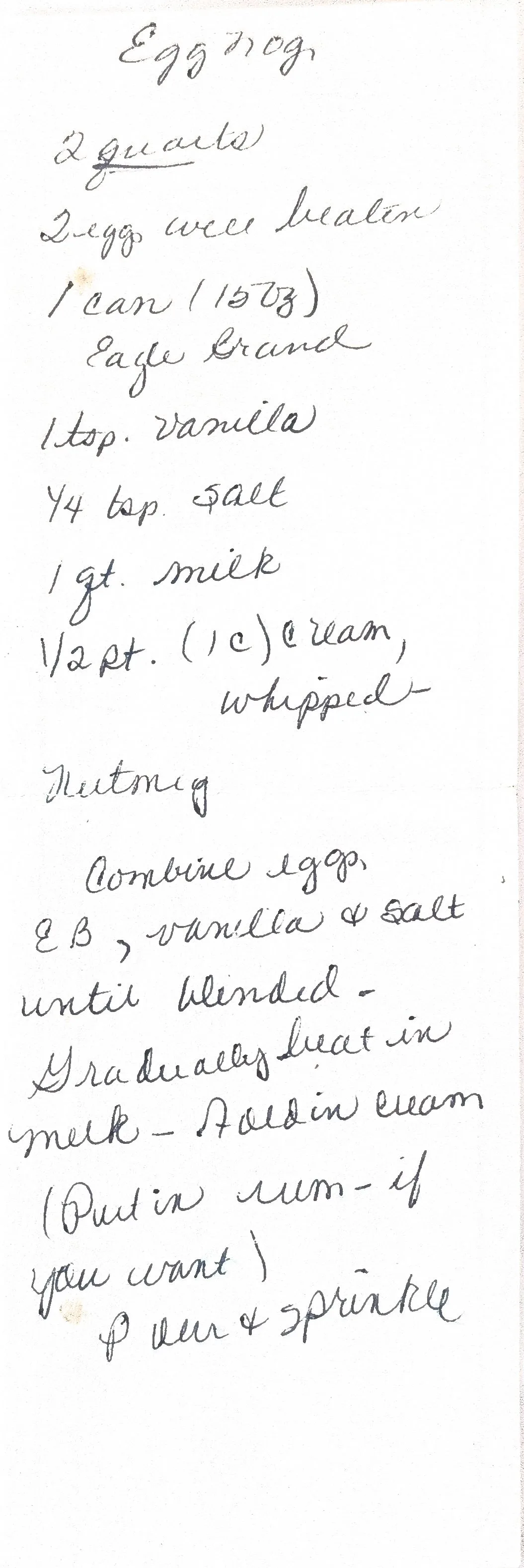 Original Handwritten Card