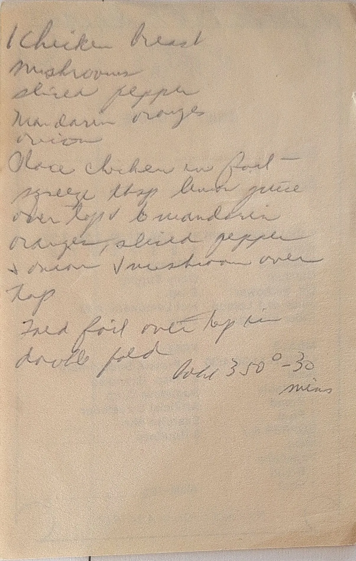 Original Handwritten Card