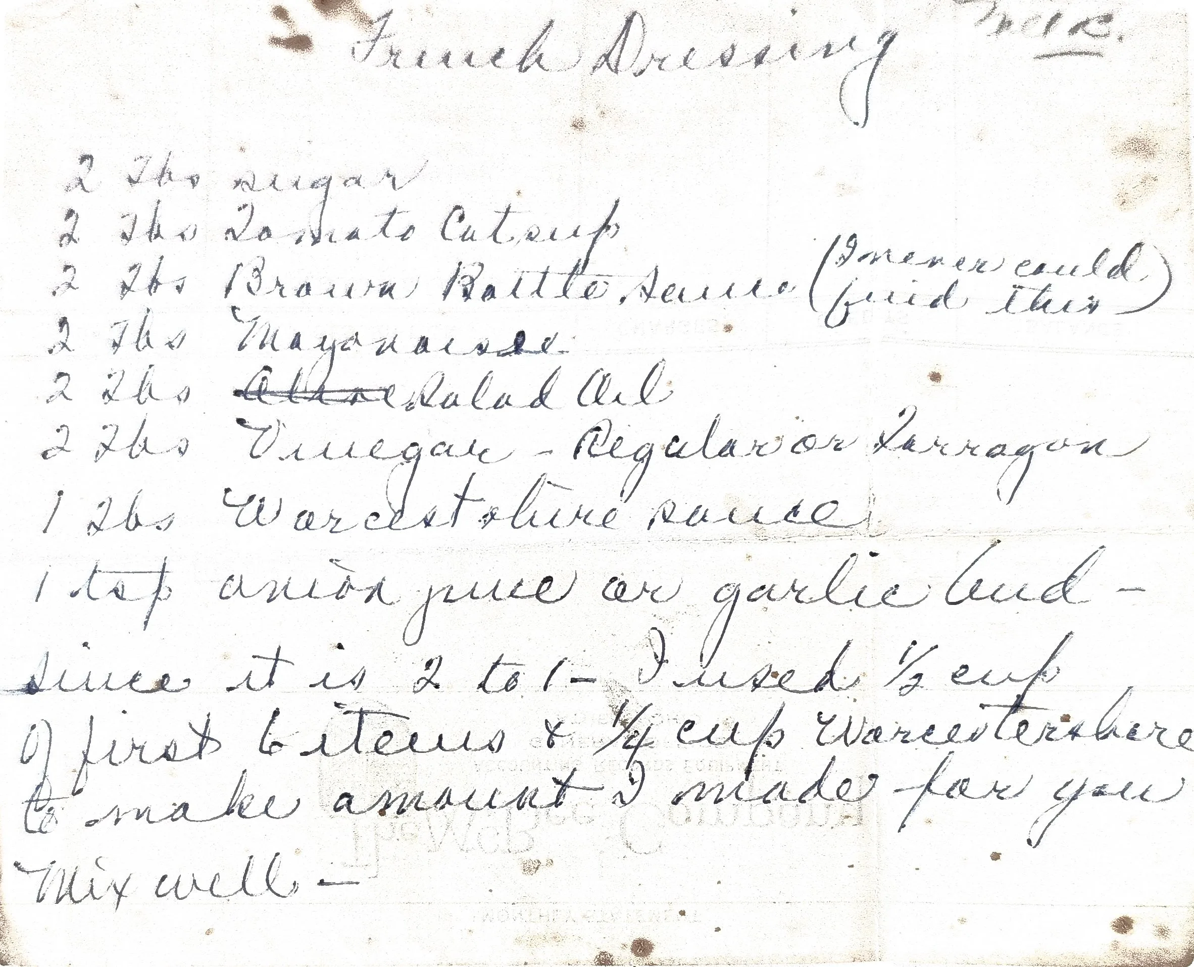 Original Handwritten Card
