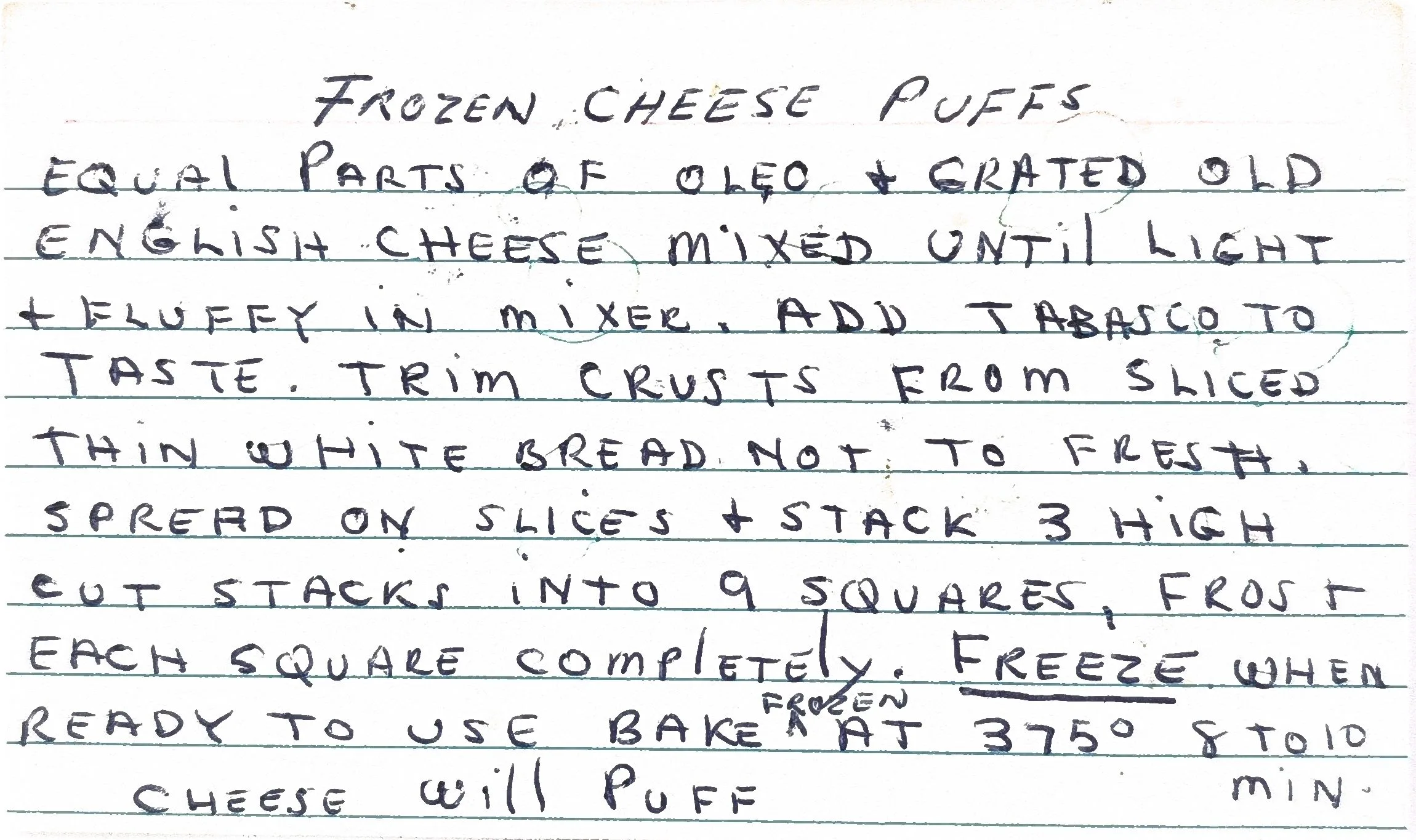 Original Handwritten Card