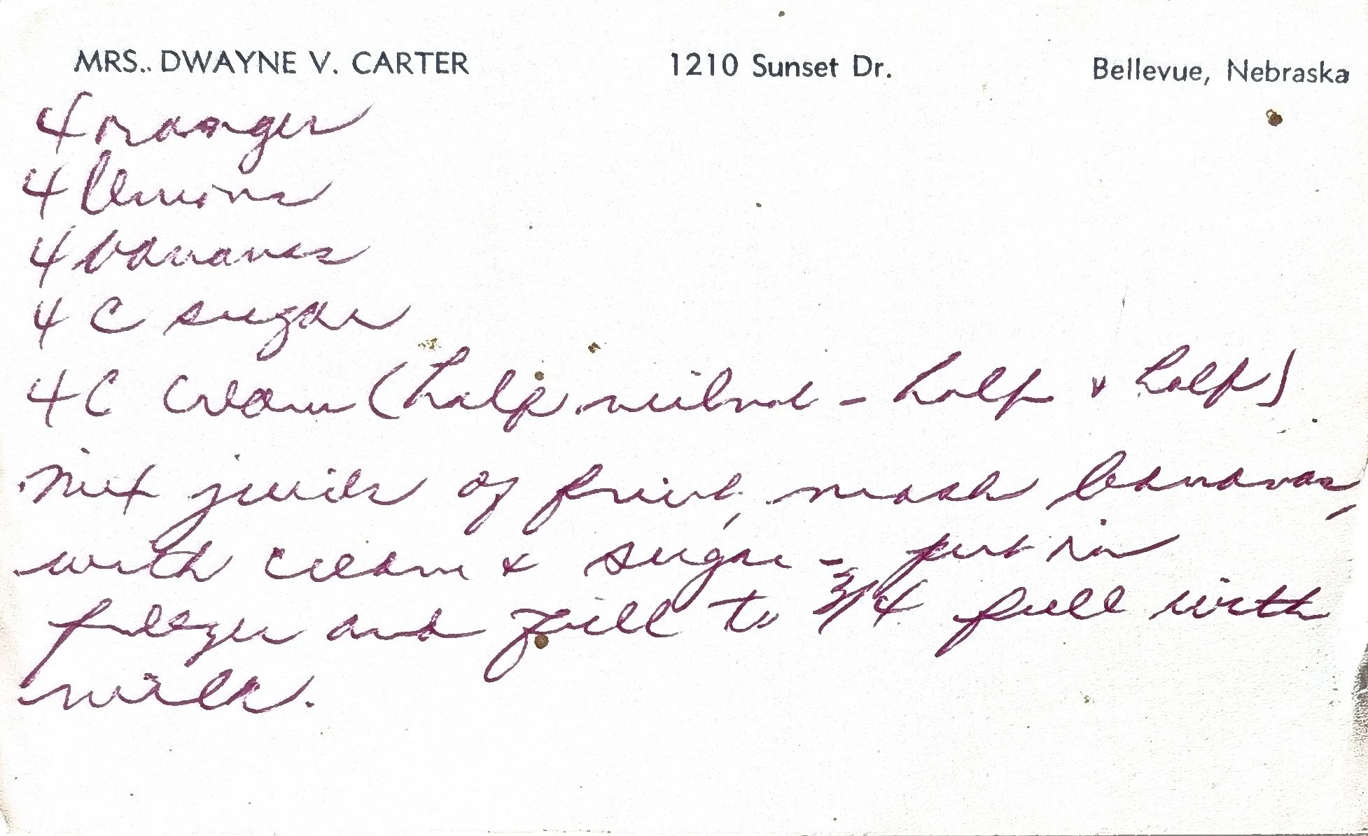 Original Handwritten Card