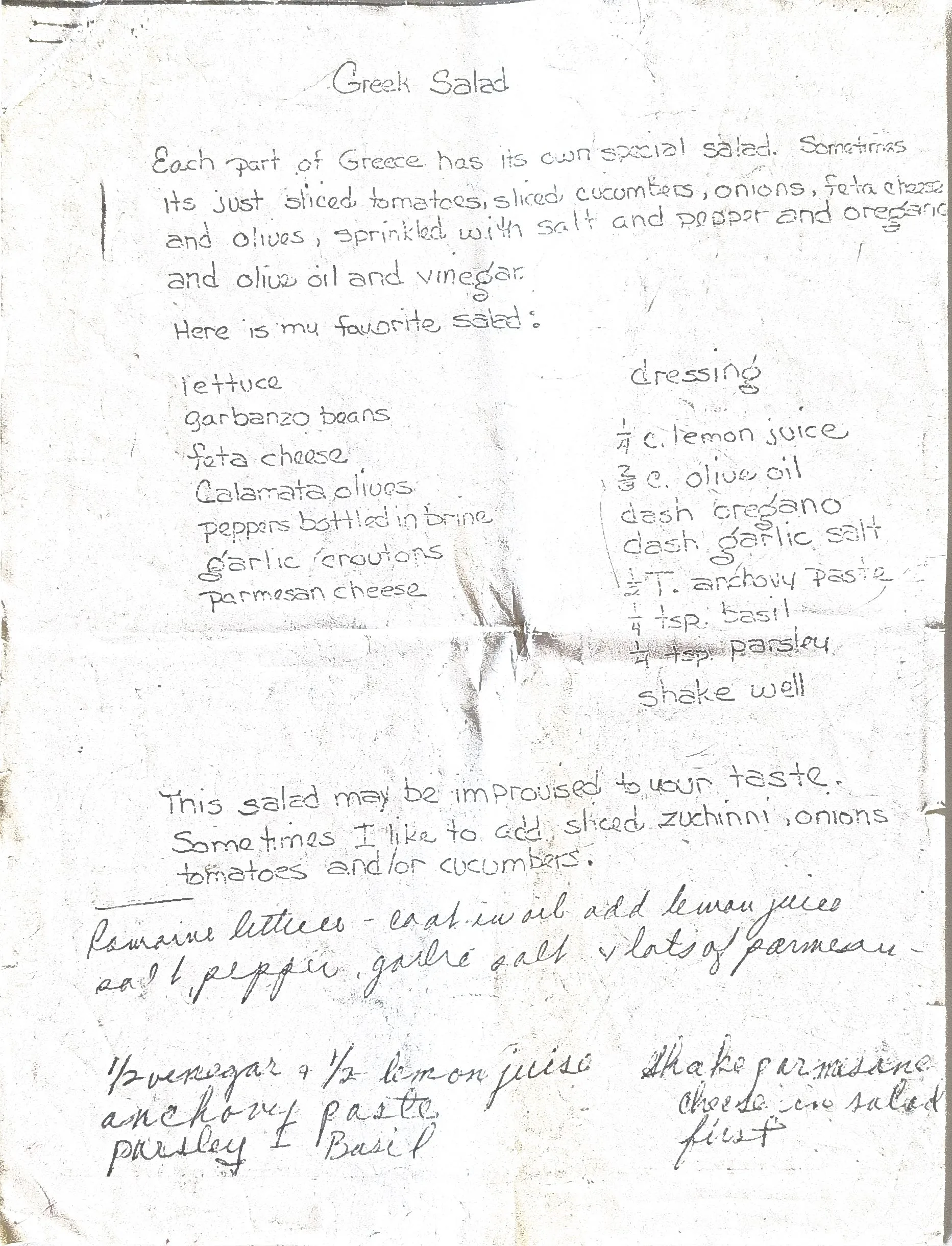 Original Handwritten Card