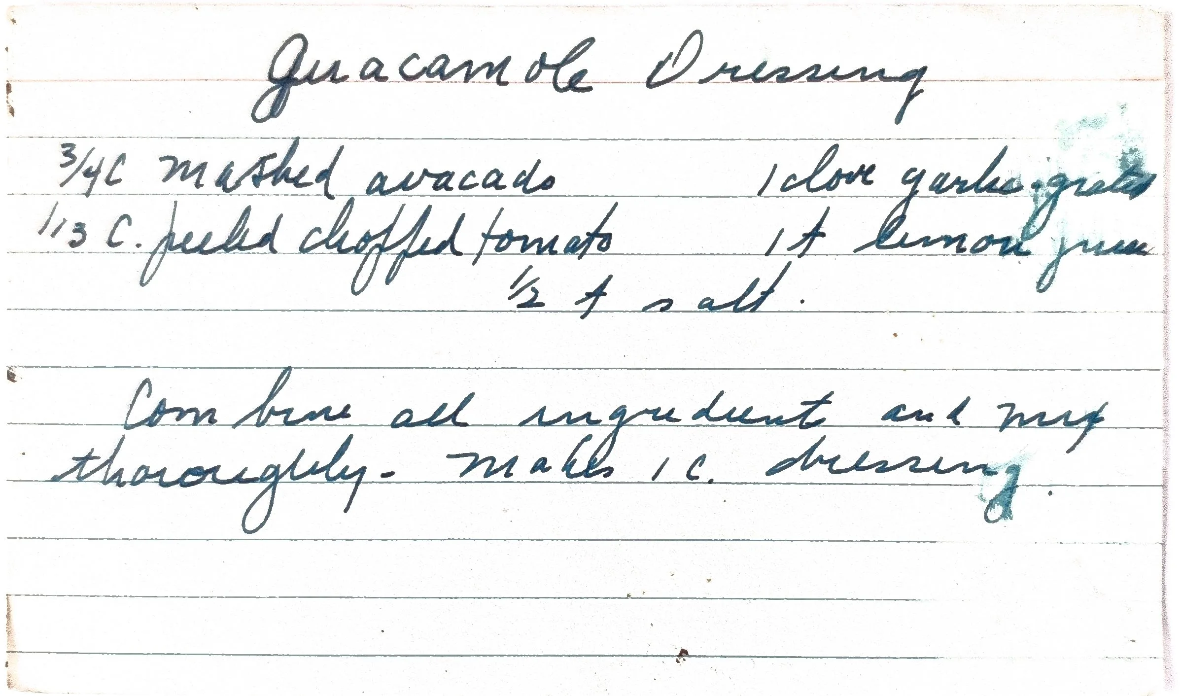 Original Handwritten Card