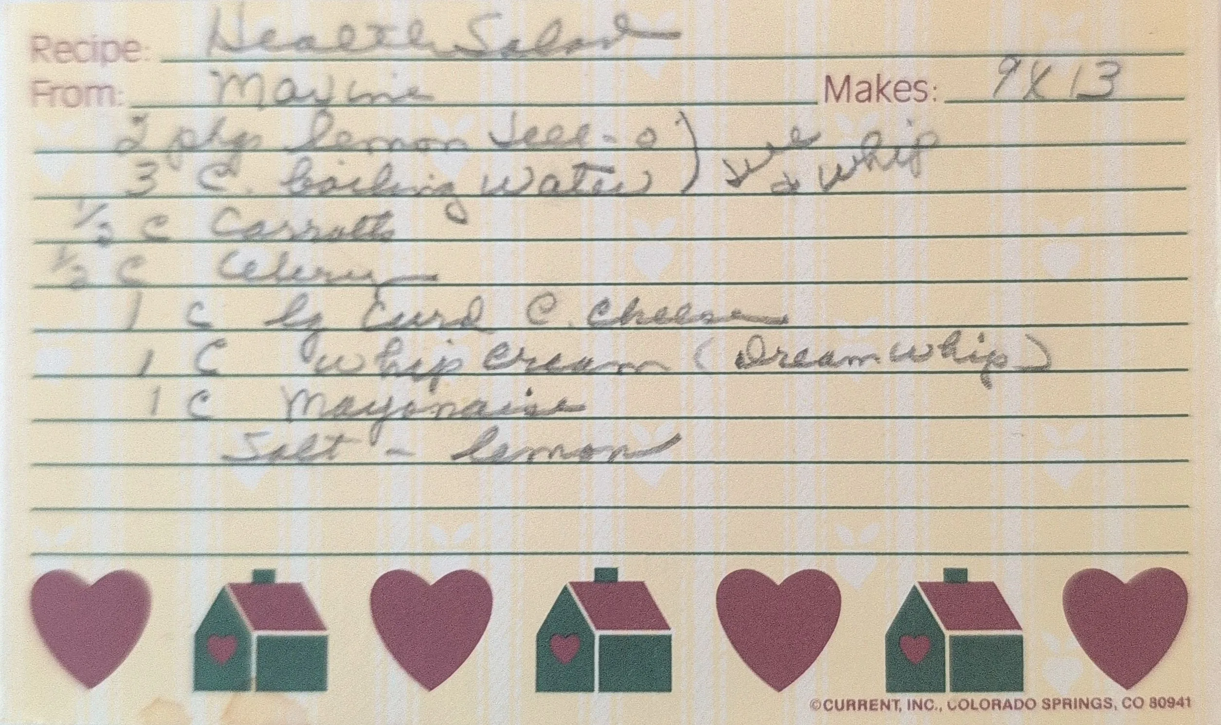 Original Handwritten Card
