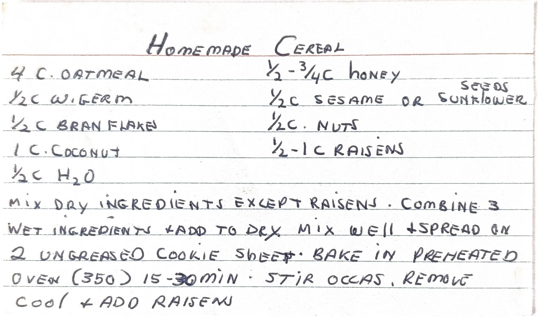 Original Handwritten Card