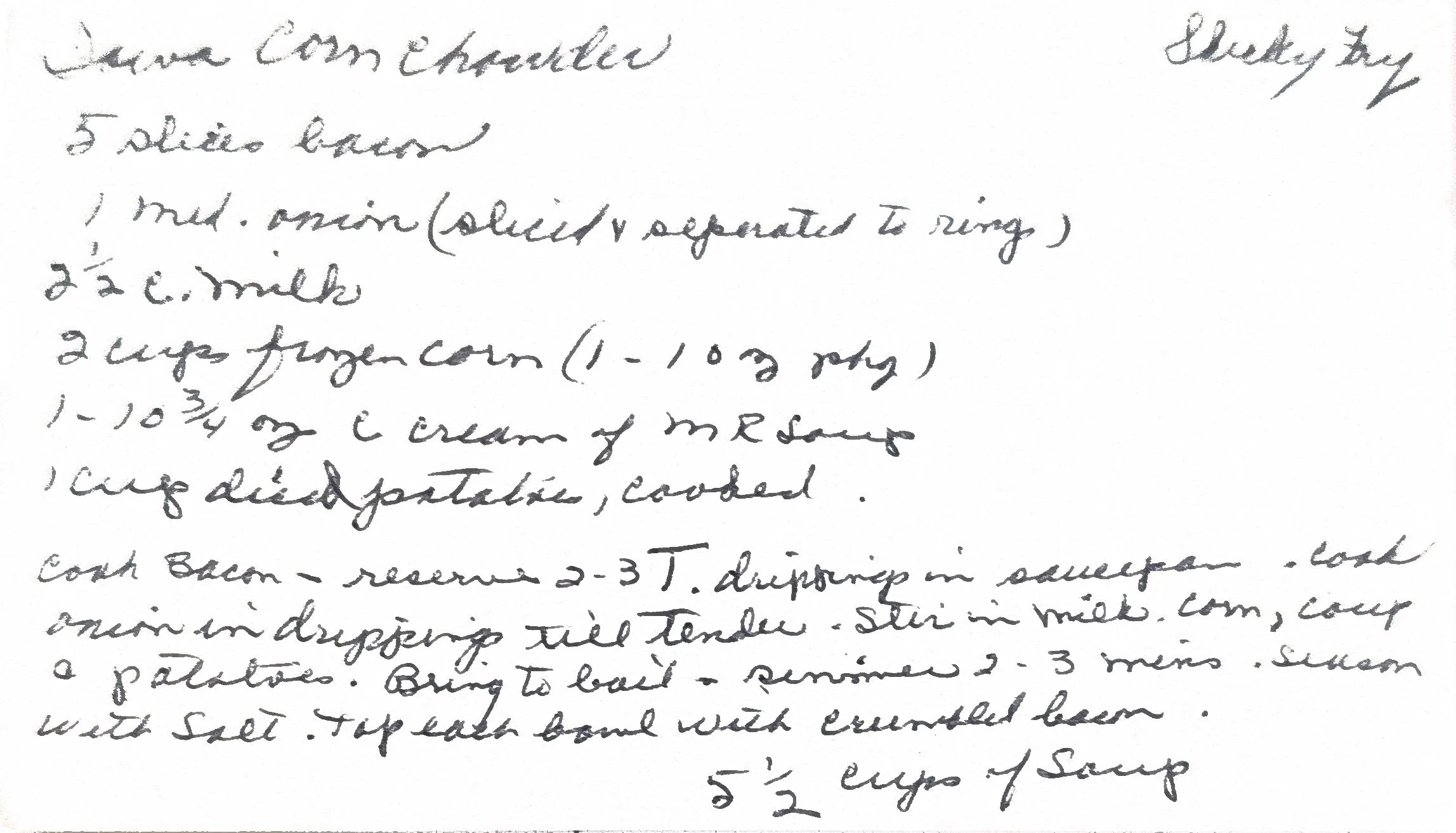 Original Handwritten Card
