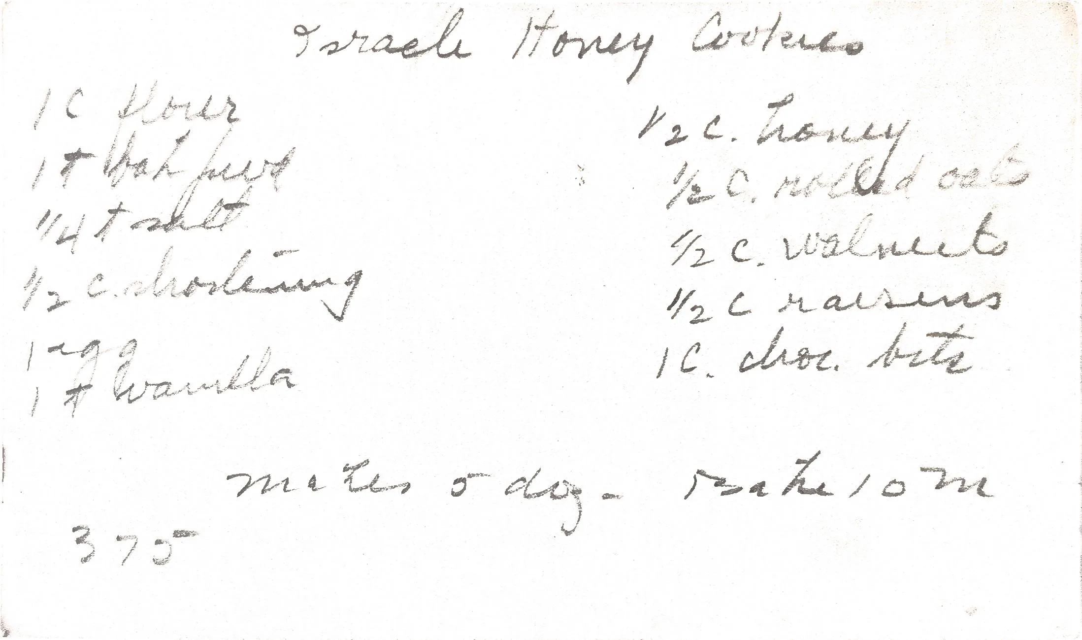 Original Handwritten Card