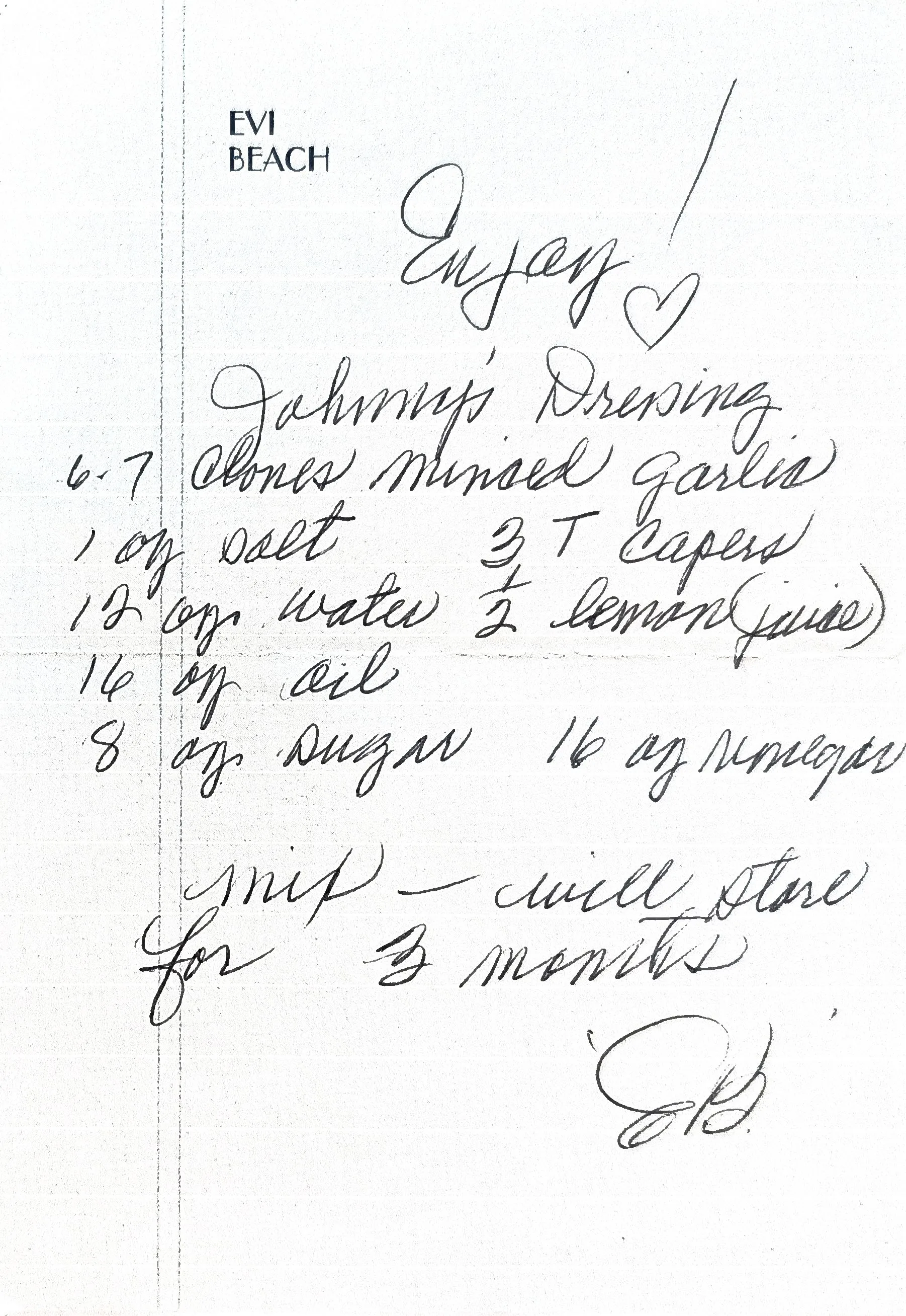 Original Handwritten Card