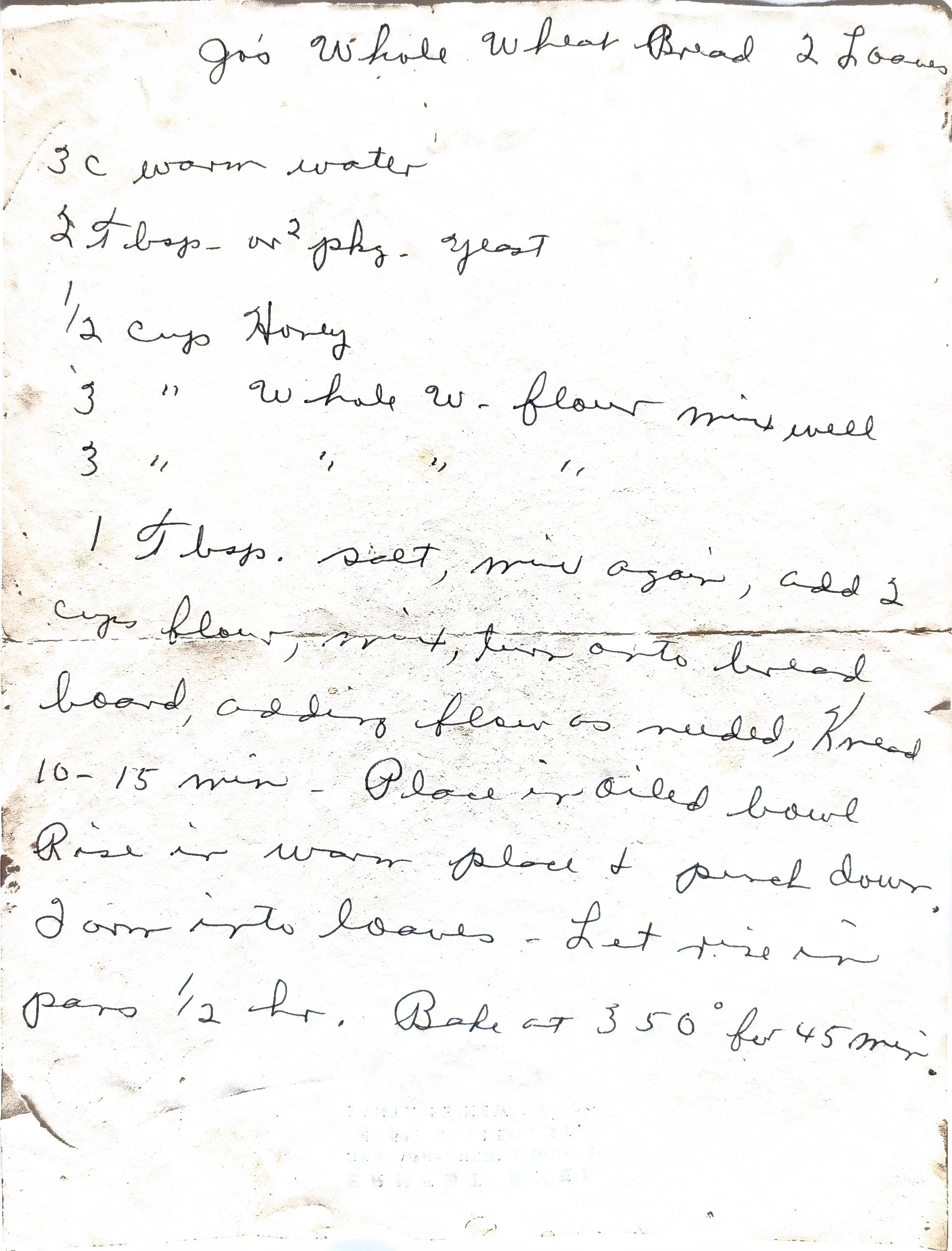 Original Handwritten Card