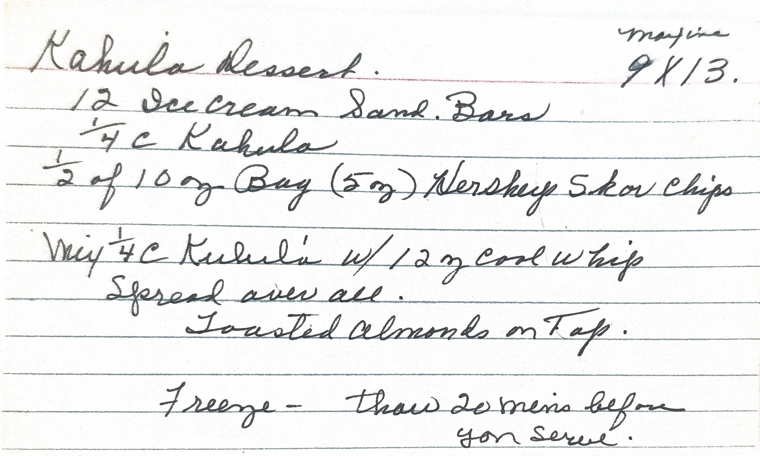 Original Handwritten Card
