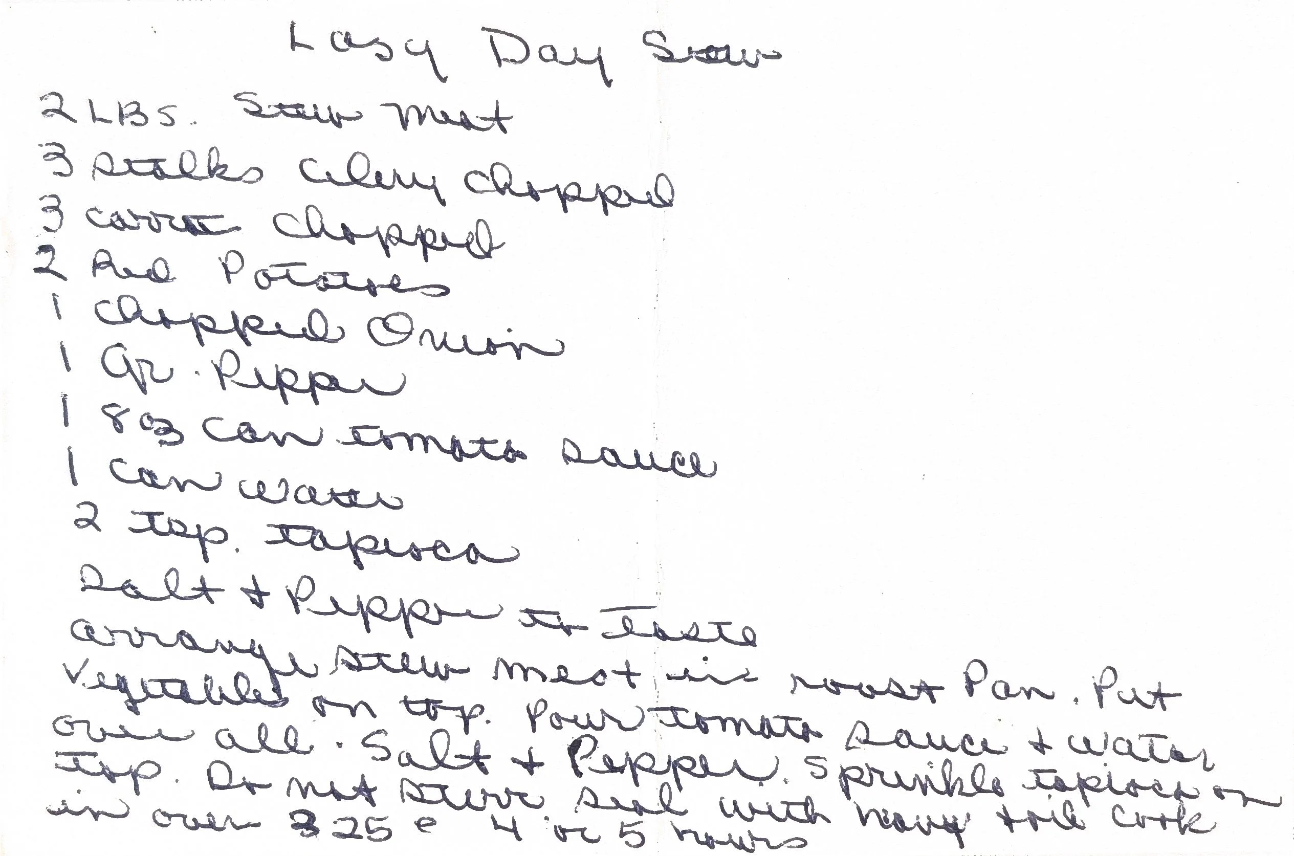 Original Handwritten Card